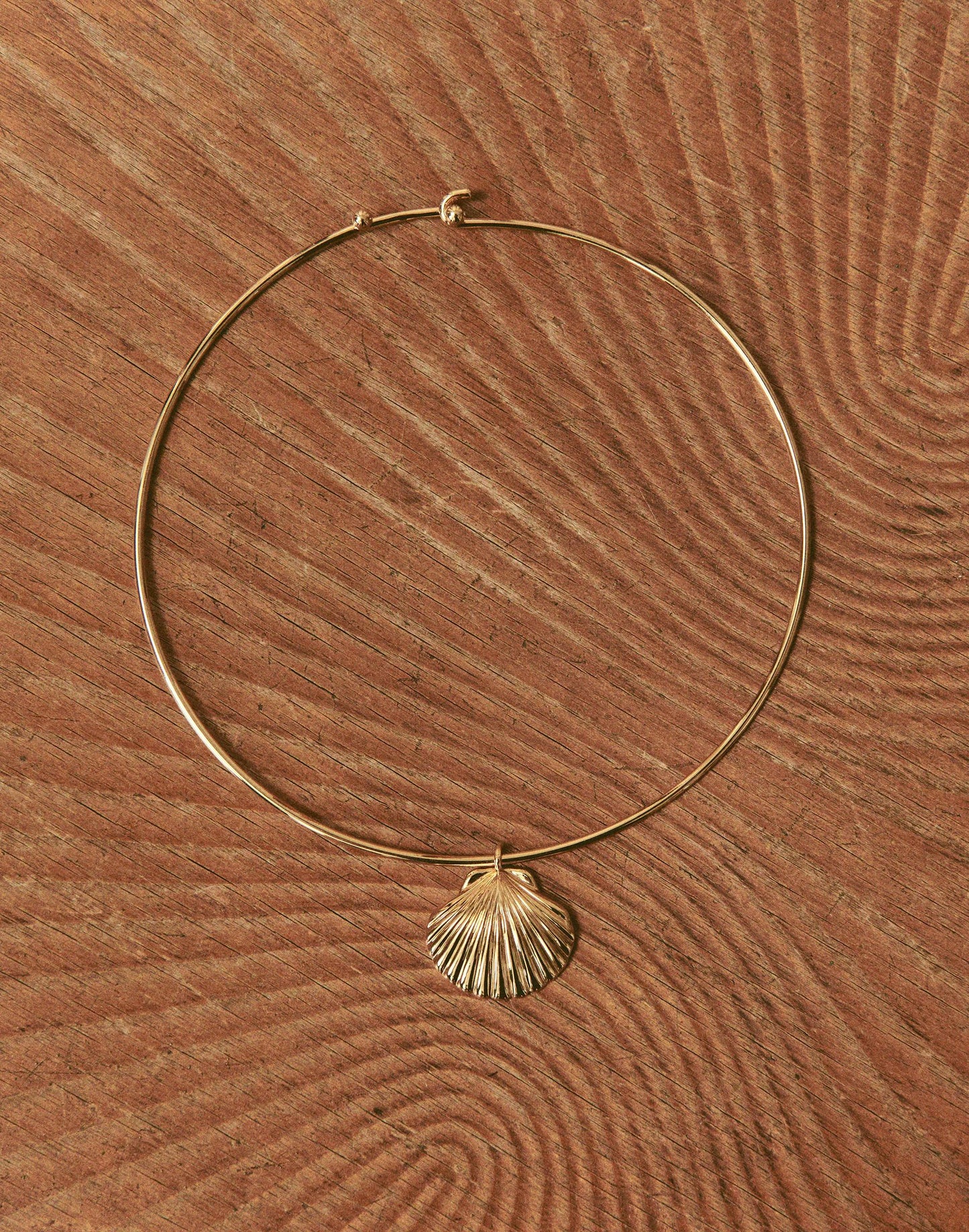 Madewell Shell Wire Choker Necklace Antique Gold