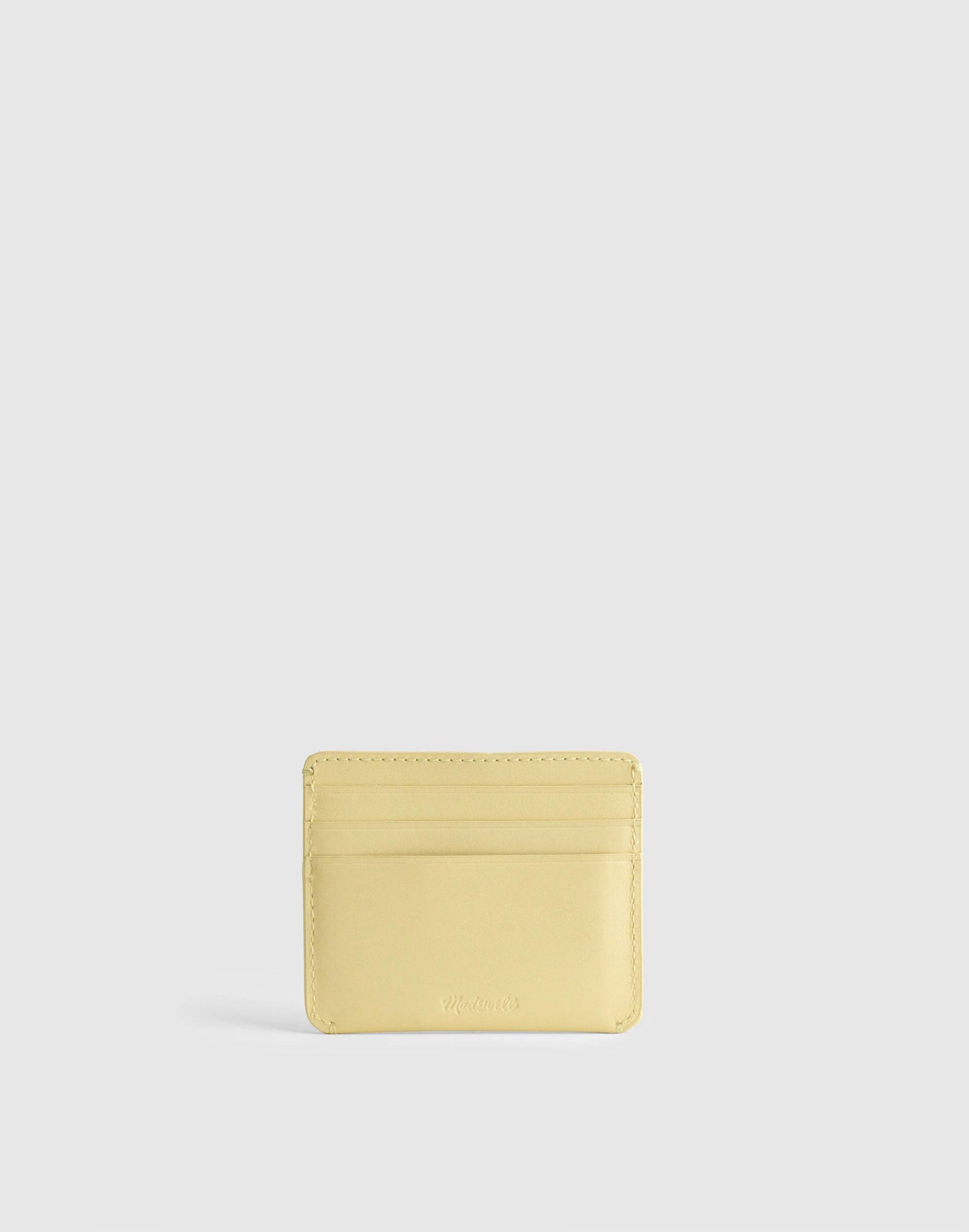 Madewell Curved Card Case in Leather Pale Pineapple