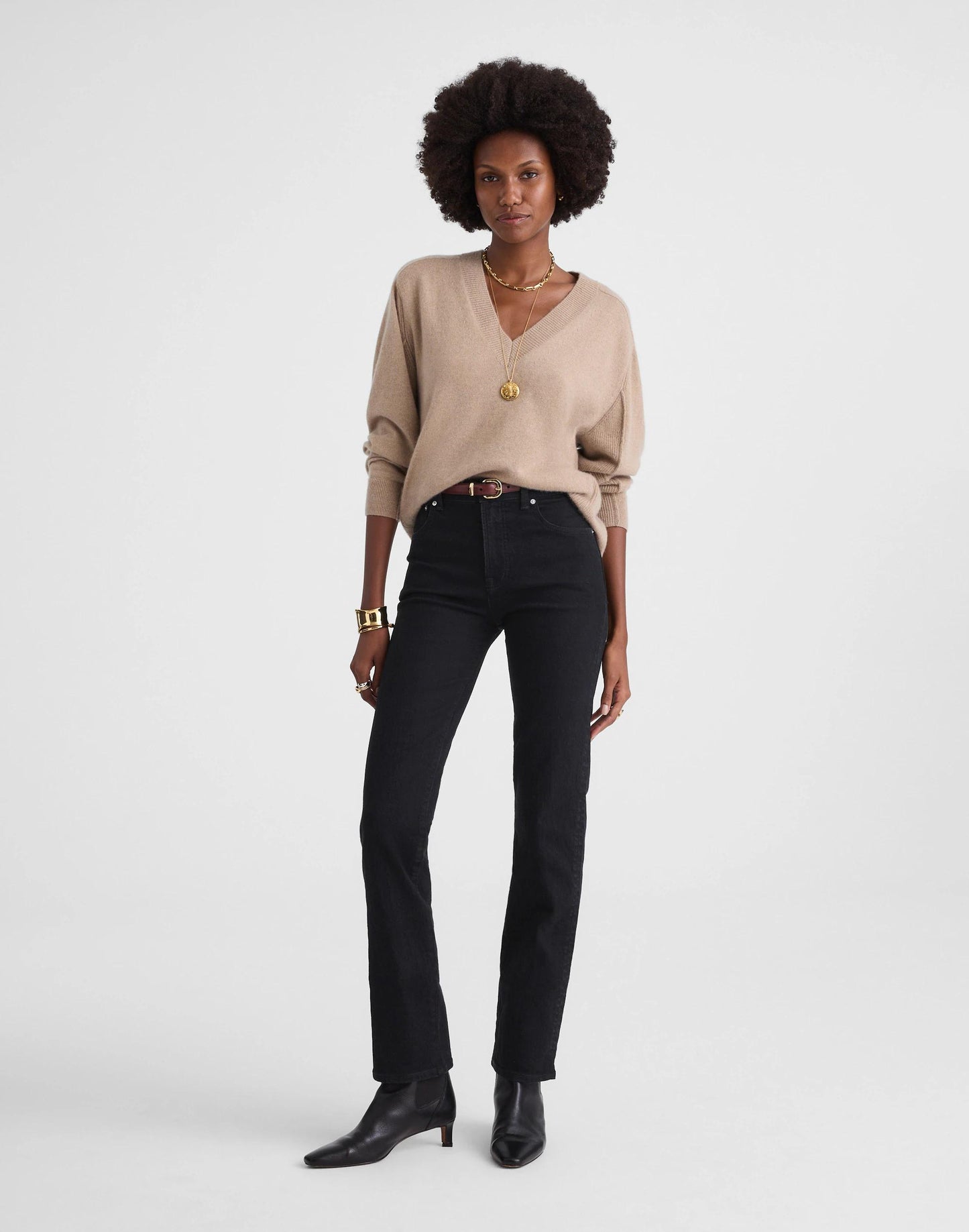Madewell The Tall Longline Straight Jean Black Frost