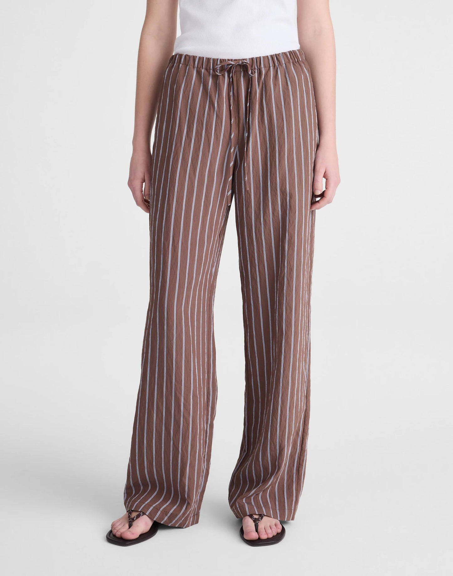 Madewell Pull-On Pants Brown Peri Twin Stripe