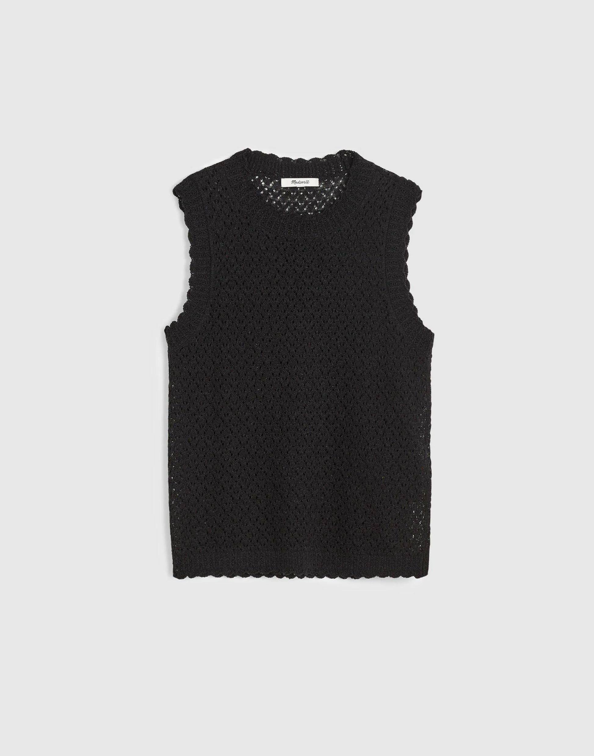 Madewell Pointelle Sleeveless Top Black