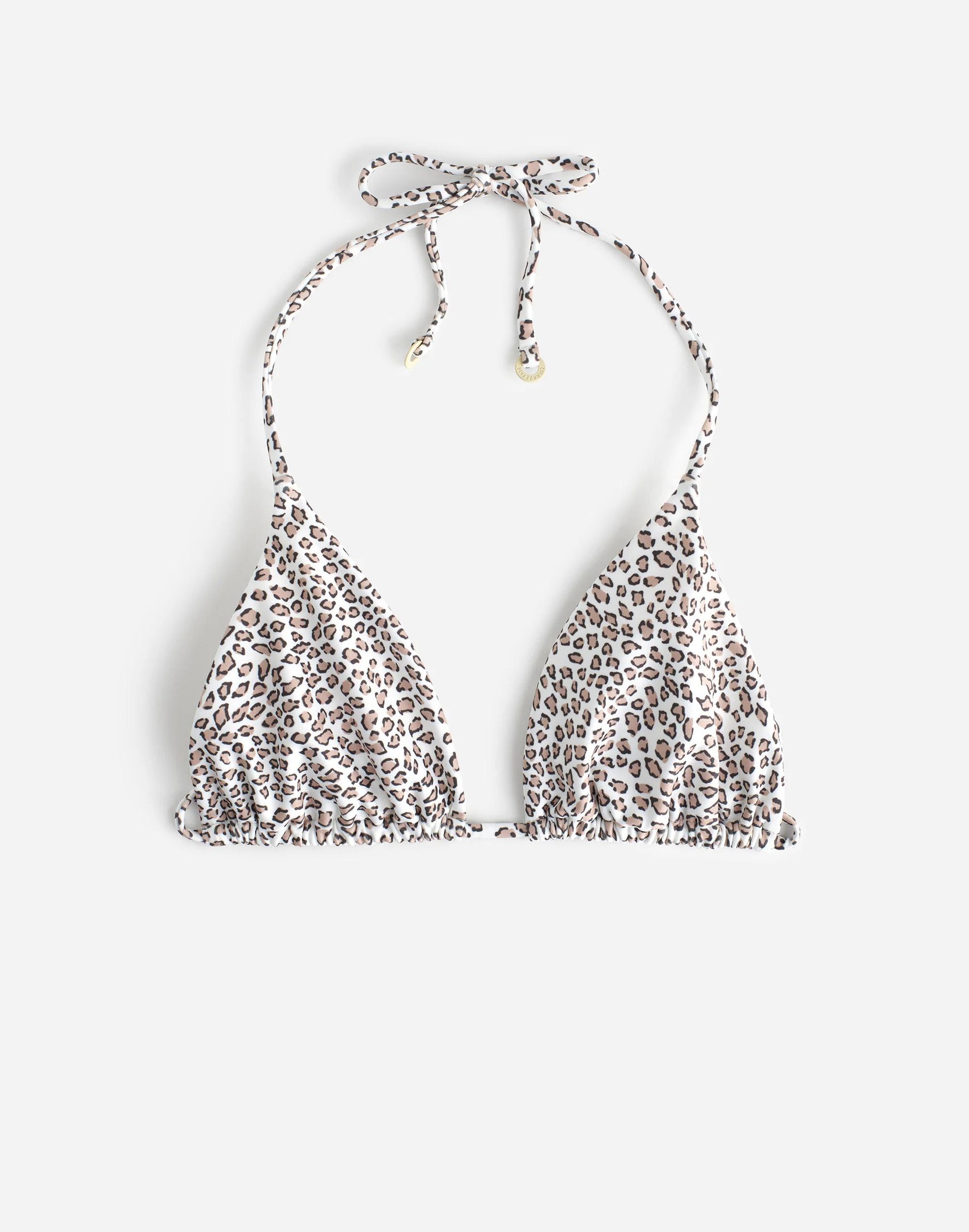 Madewell Zulu & Zephyr Micro Leopard Halter Bikini Top Micro Leopard
