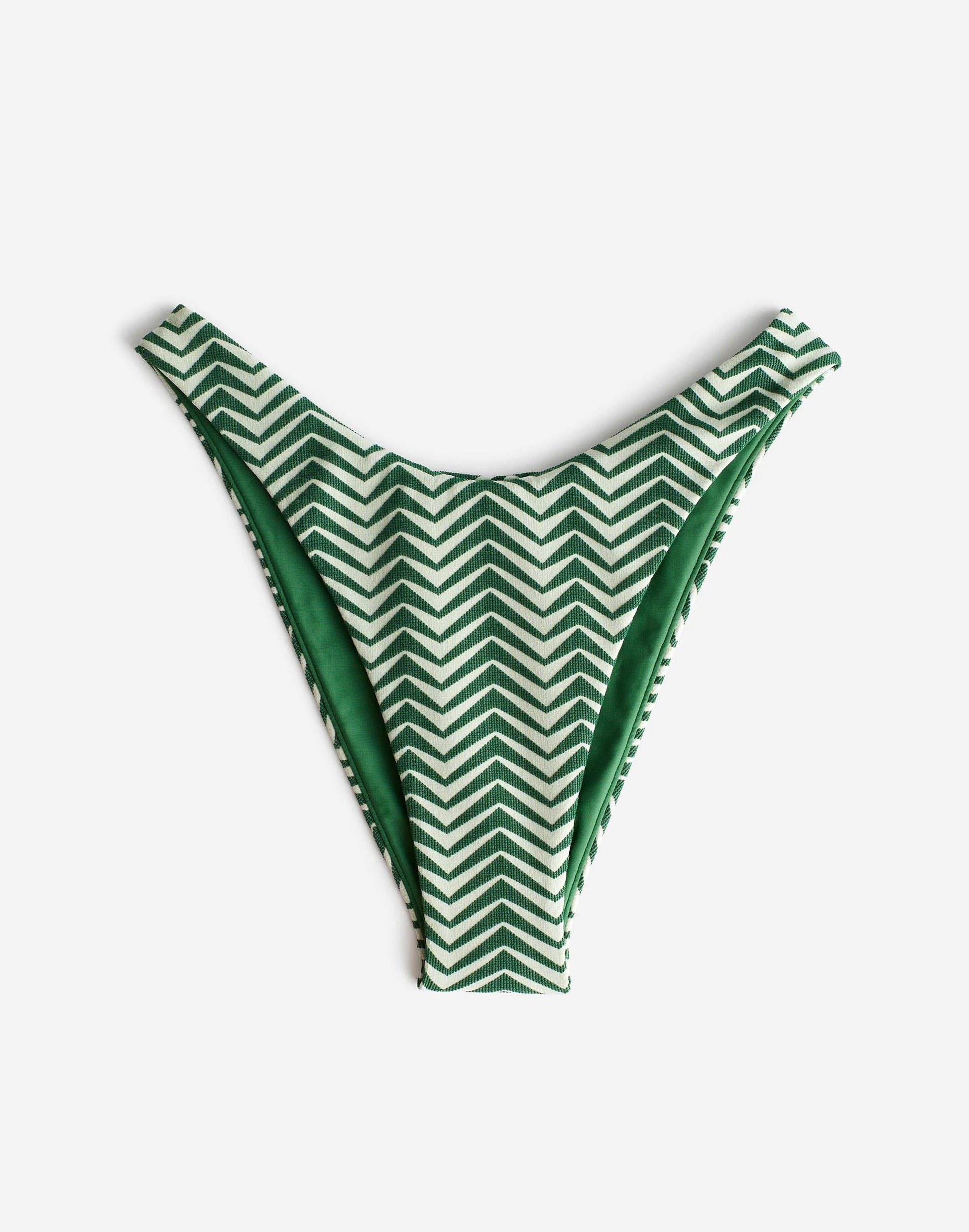 Madewell Zulu & Zephyr Green Zig Zag Curve Brief Green Zig Zag