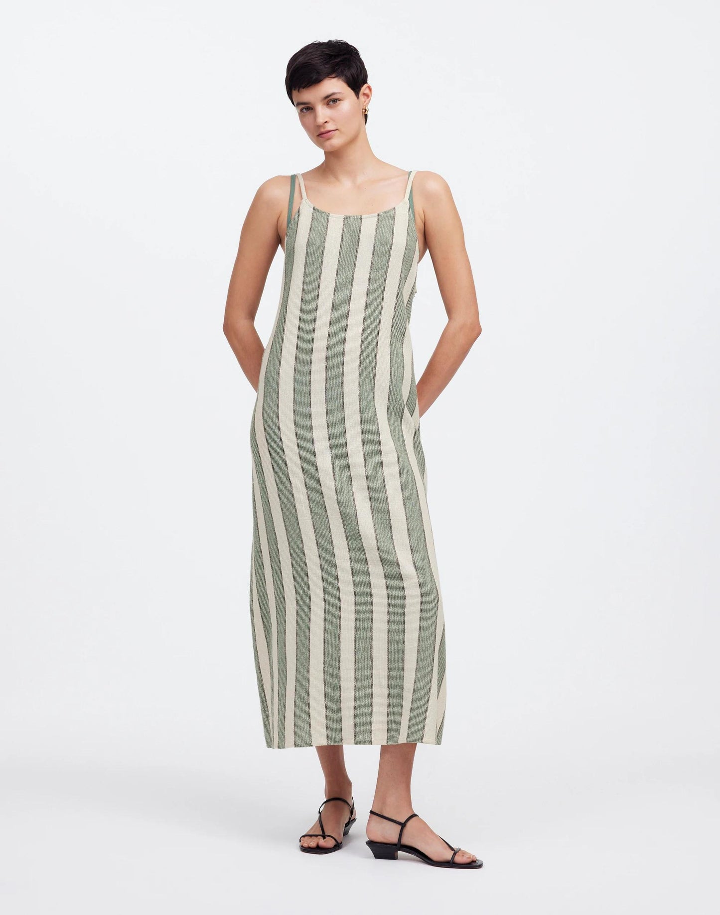 Madewell Zulu & Zephyr Eucalyptus Stripe Organic Cotton Dress Eucalyptus Stripe