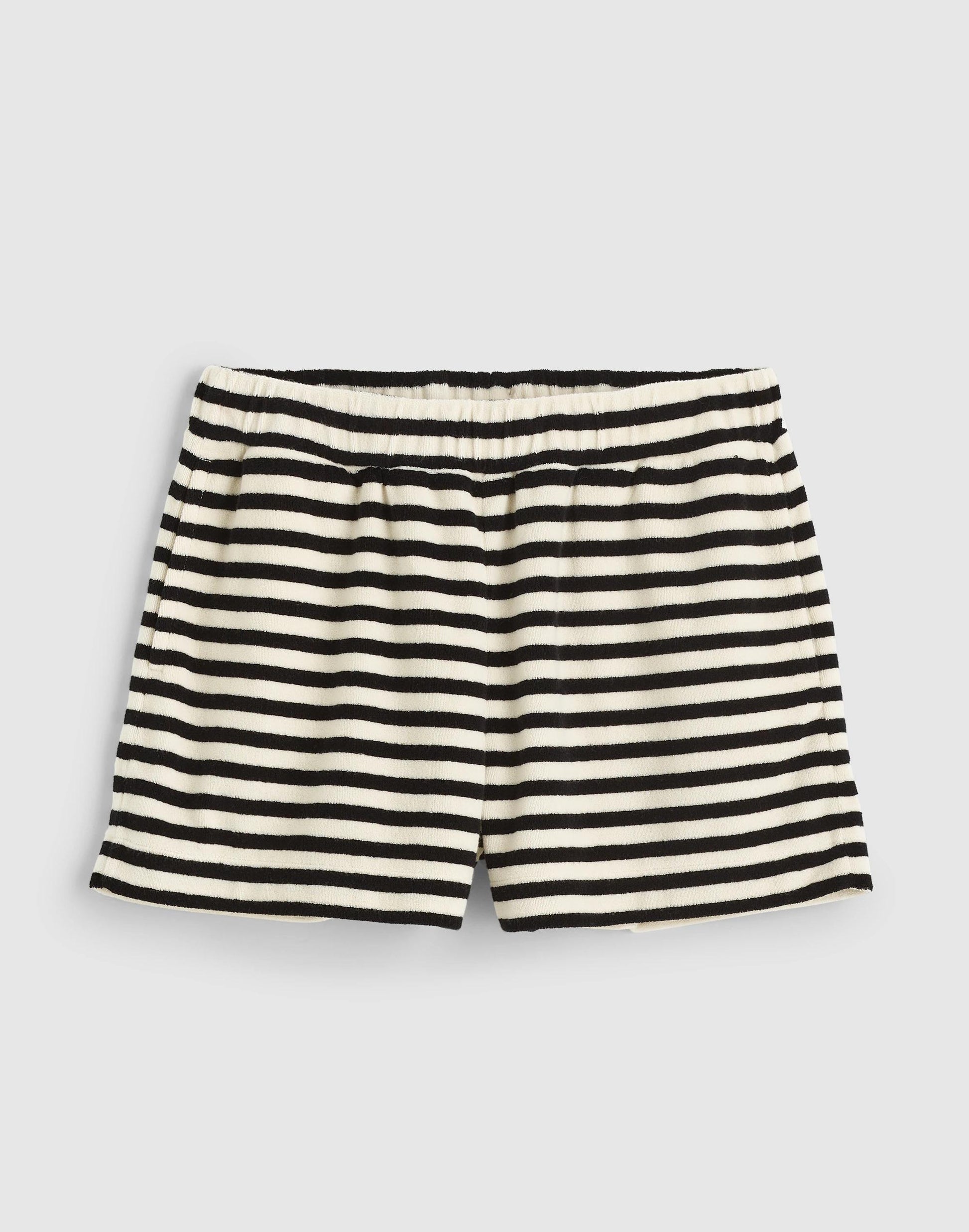 Madewell Pull-On Shorts in Terry Black Ivory