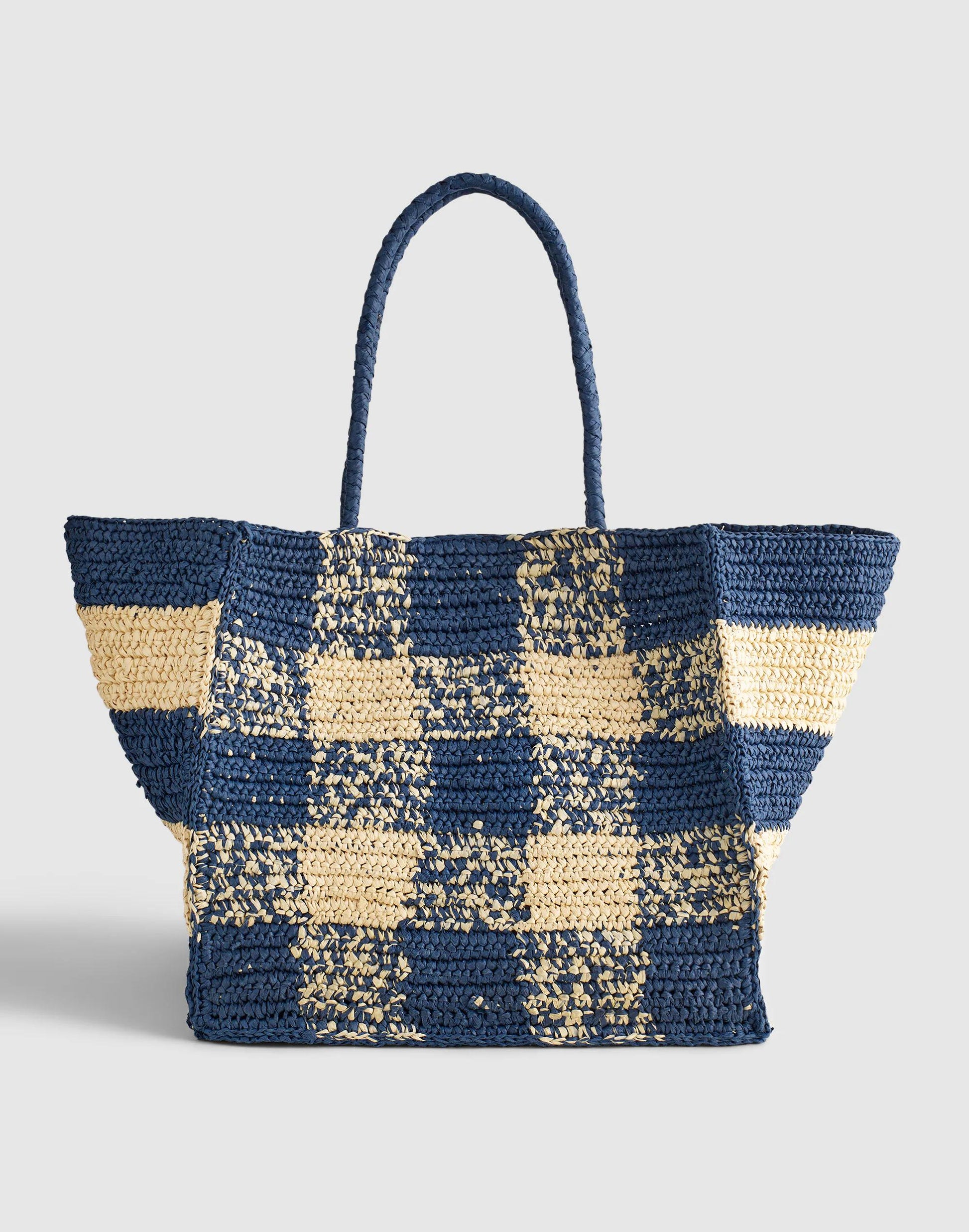 Madewell Handwoven Oversized Tote Navy Multi