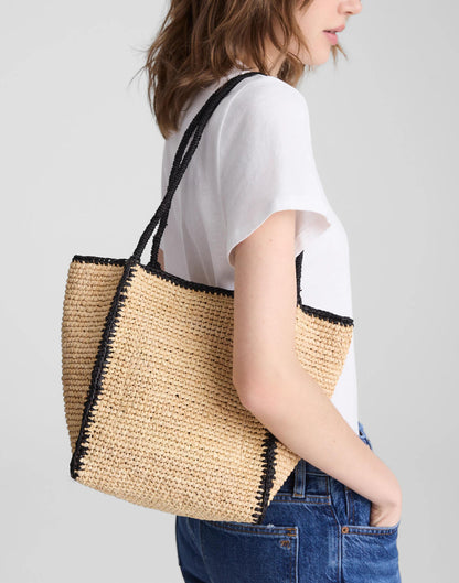 Madewell The Lexington Small Tote in Raffia Dark Carob