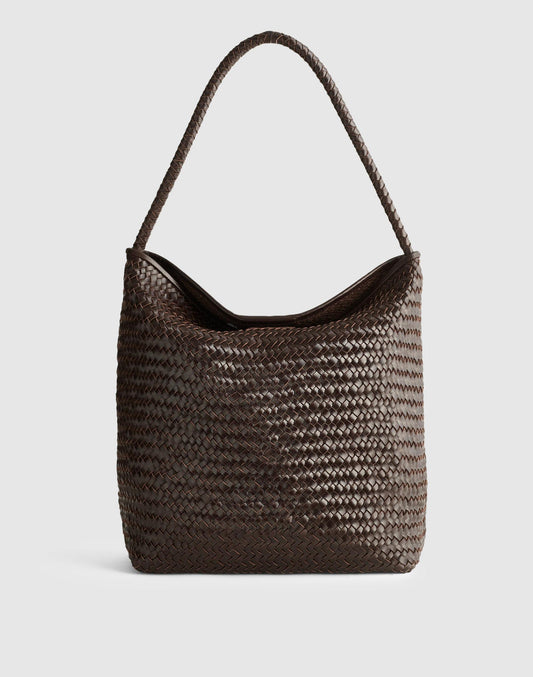 Madewell The Signature Woven Bucket Bag Coffee Bean