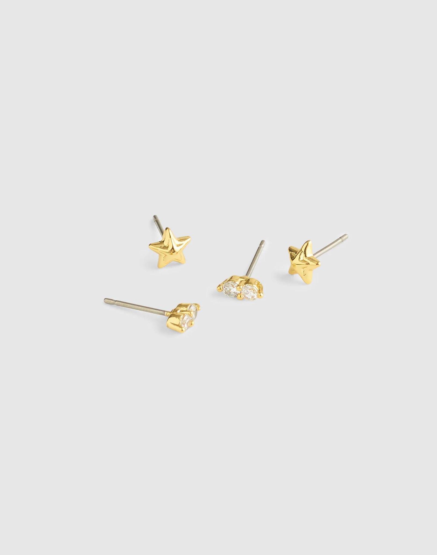 Madewell Star Stud Earring Set Warm Gold