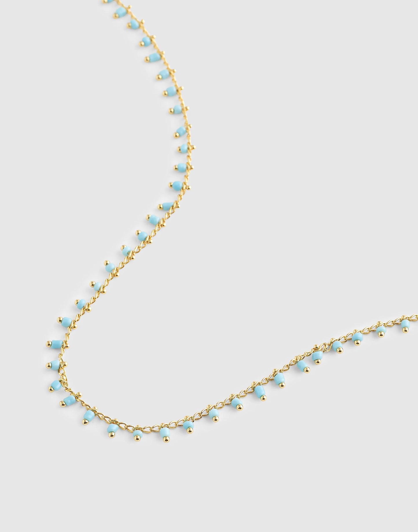 Madewell Enamel Chain Choker Necklace Turquoise Multi
