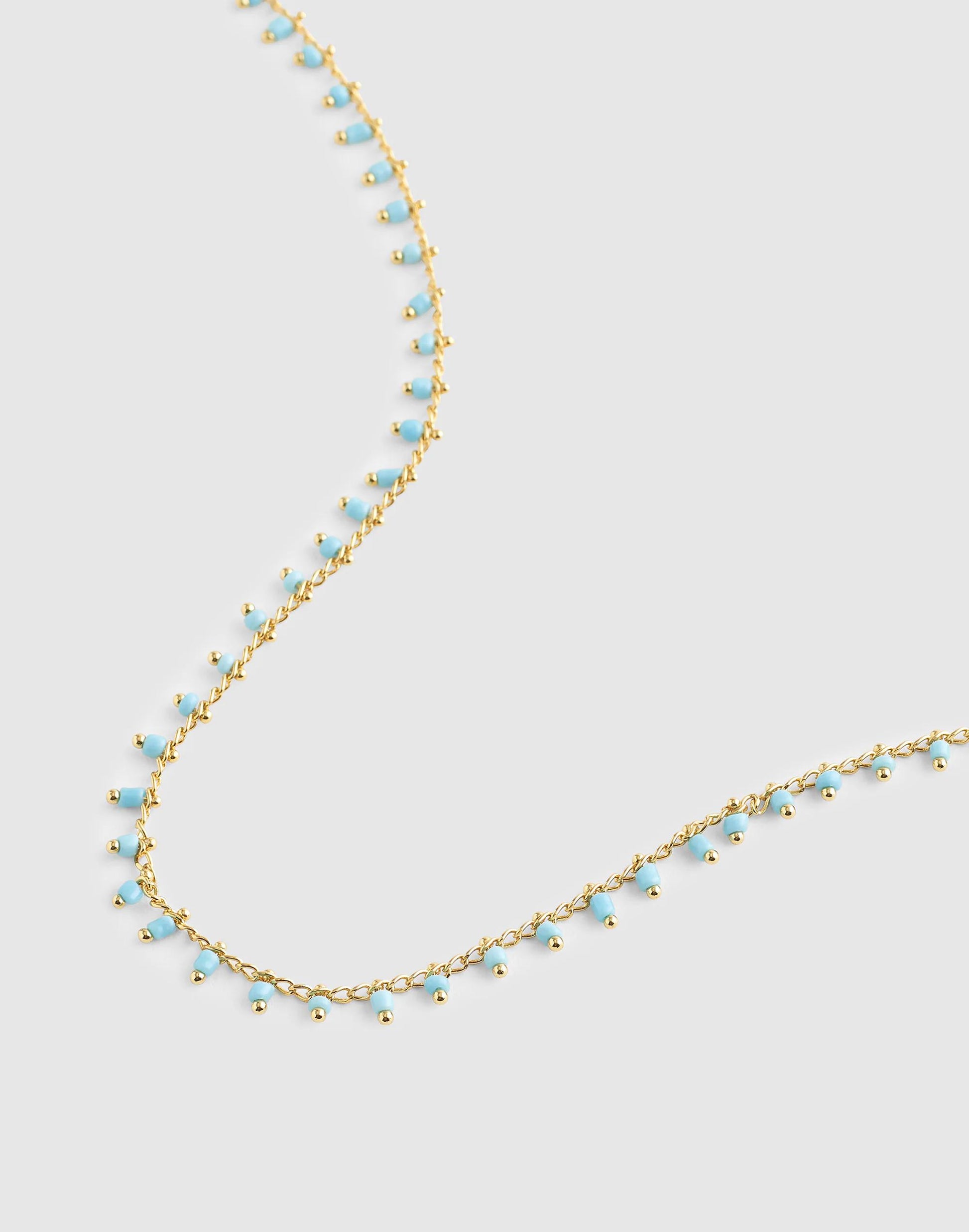 Madewell Enamel Chain Choker Necklace Turquoise Multi