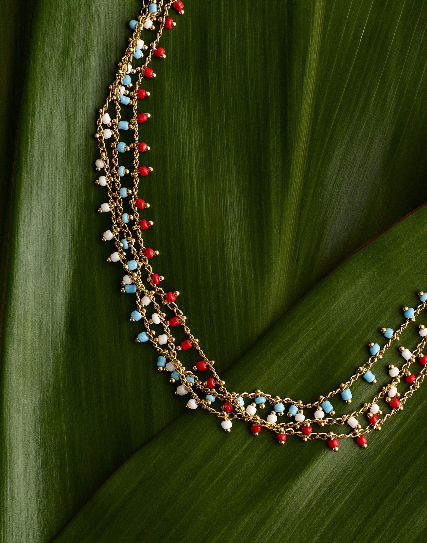 Madewell Enamel Chain Choker Necklace Turquoise Multi