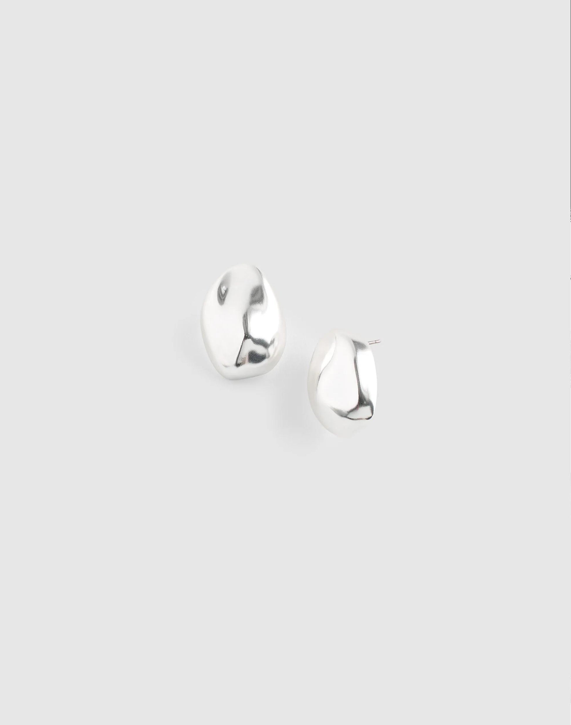 Madewell Sculpted Droplet Statement Stud Earrings Warm Silver