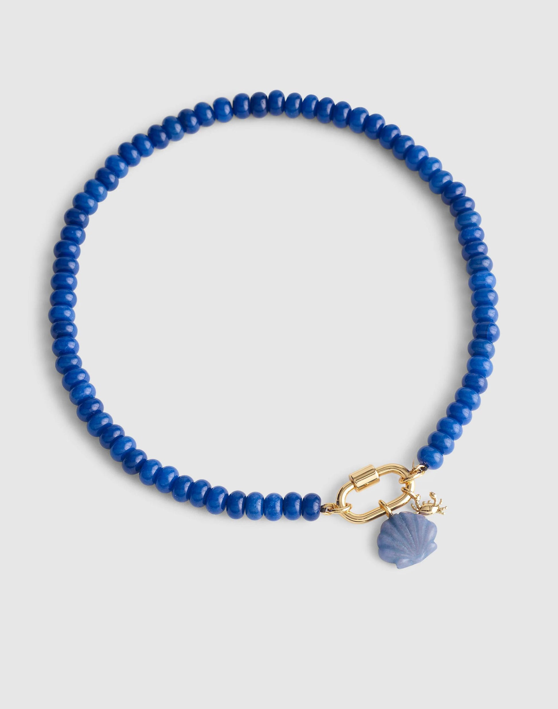 Madewell Semiprecious Beaded Carabiner Charm Necklace Lapis