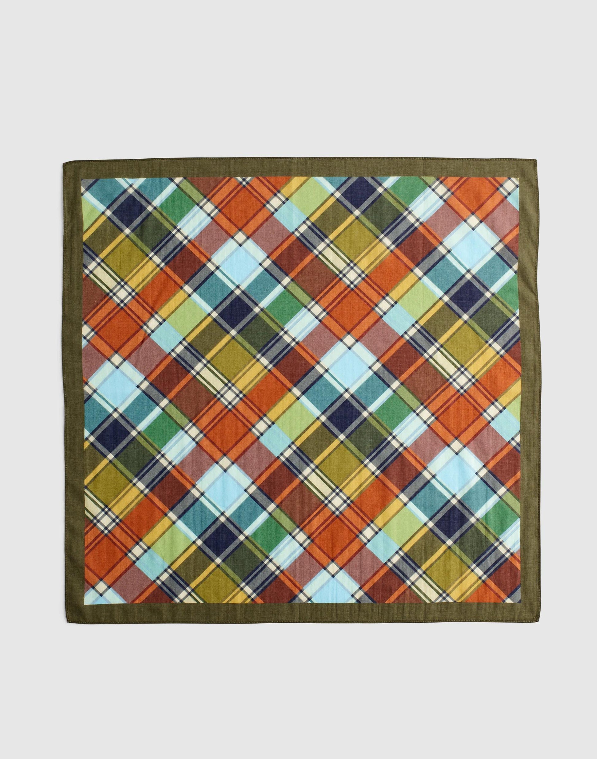 Madewell Organic Cotton Bandana Multi Plaid Faded Ivy