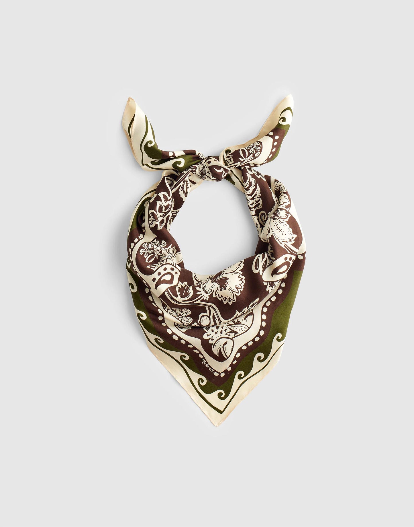 Madewell Medium Silk Bandana Dark Brown