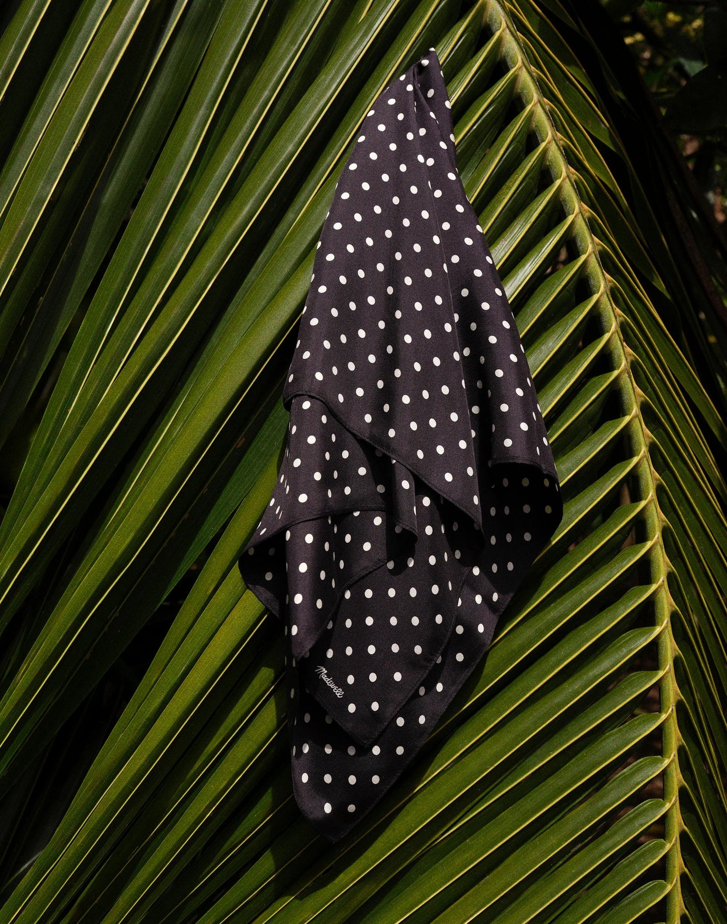 Madewell Medium Silk Bandana Mid Dot Jet Black
