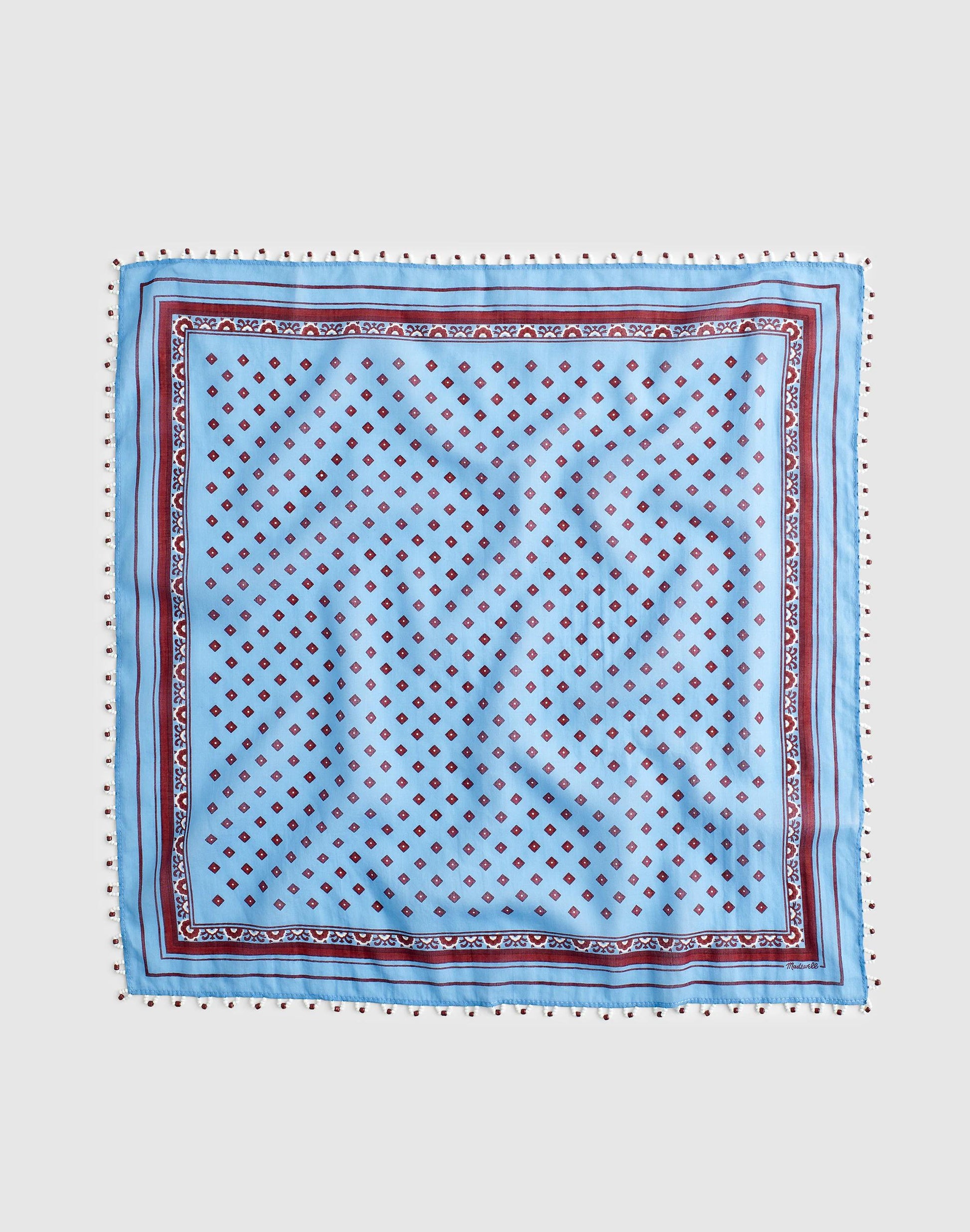 Madewell Beaded Bandana in Cotton Blend Retro Blue