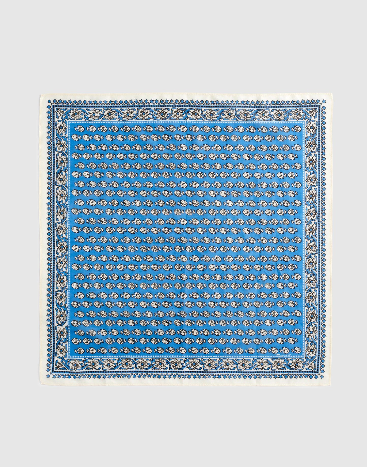 Madewell Organic Cotton Bandana Blockprintbandana Retroblue