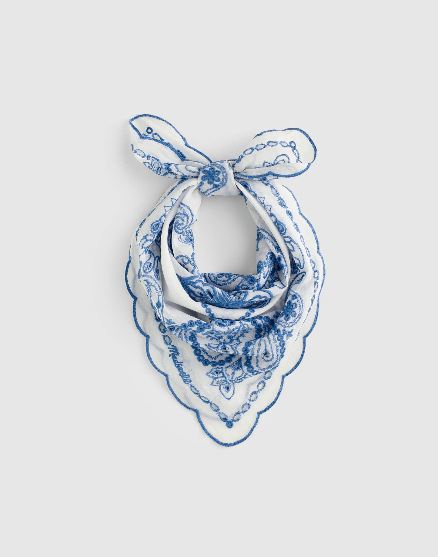 Madewell Organic Cotton Eyelet Bandana Bandana Eyelet Retro Blue