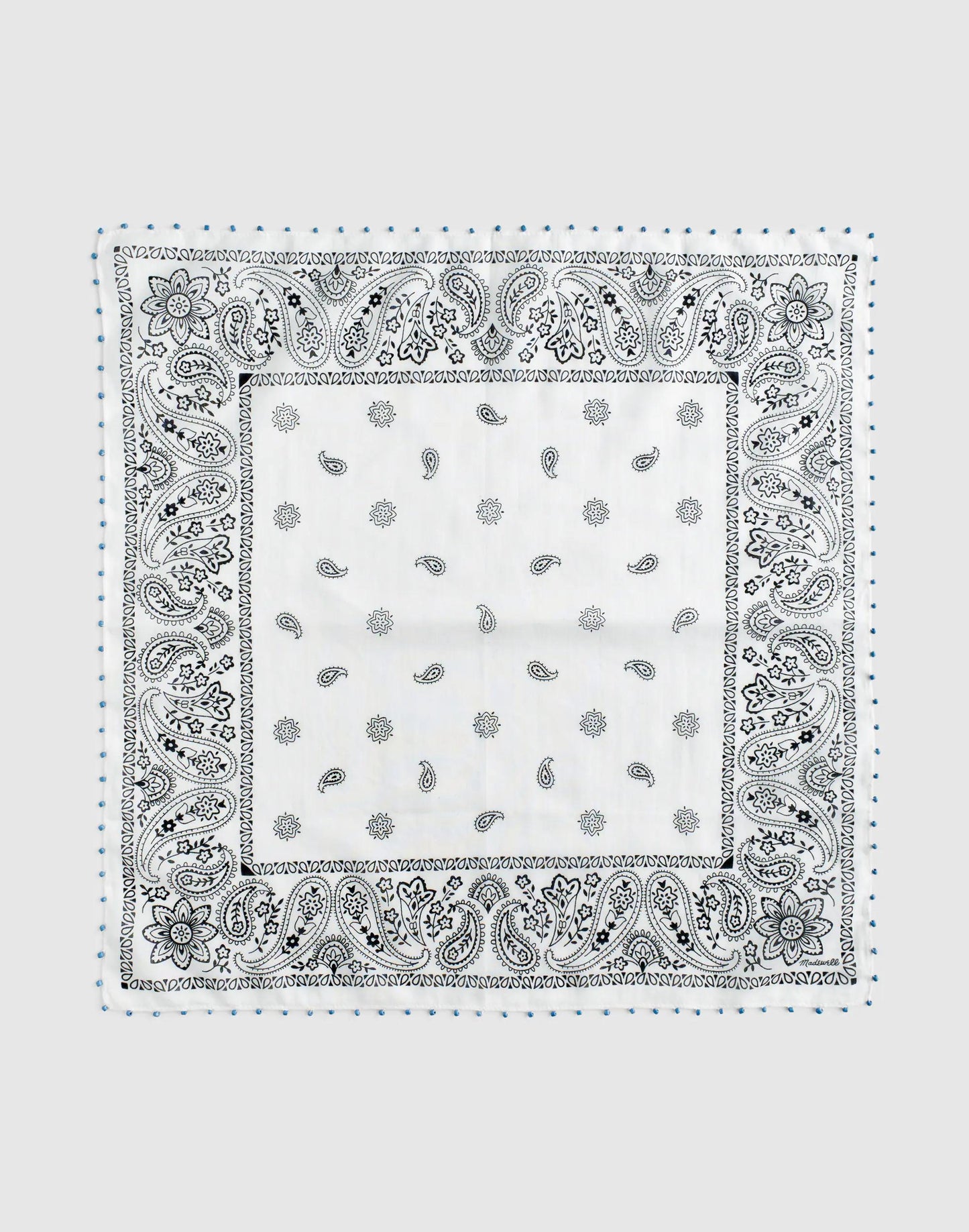 Madewell Beaded Bandana in Cotton Blend White