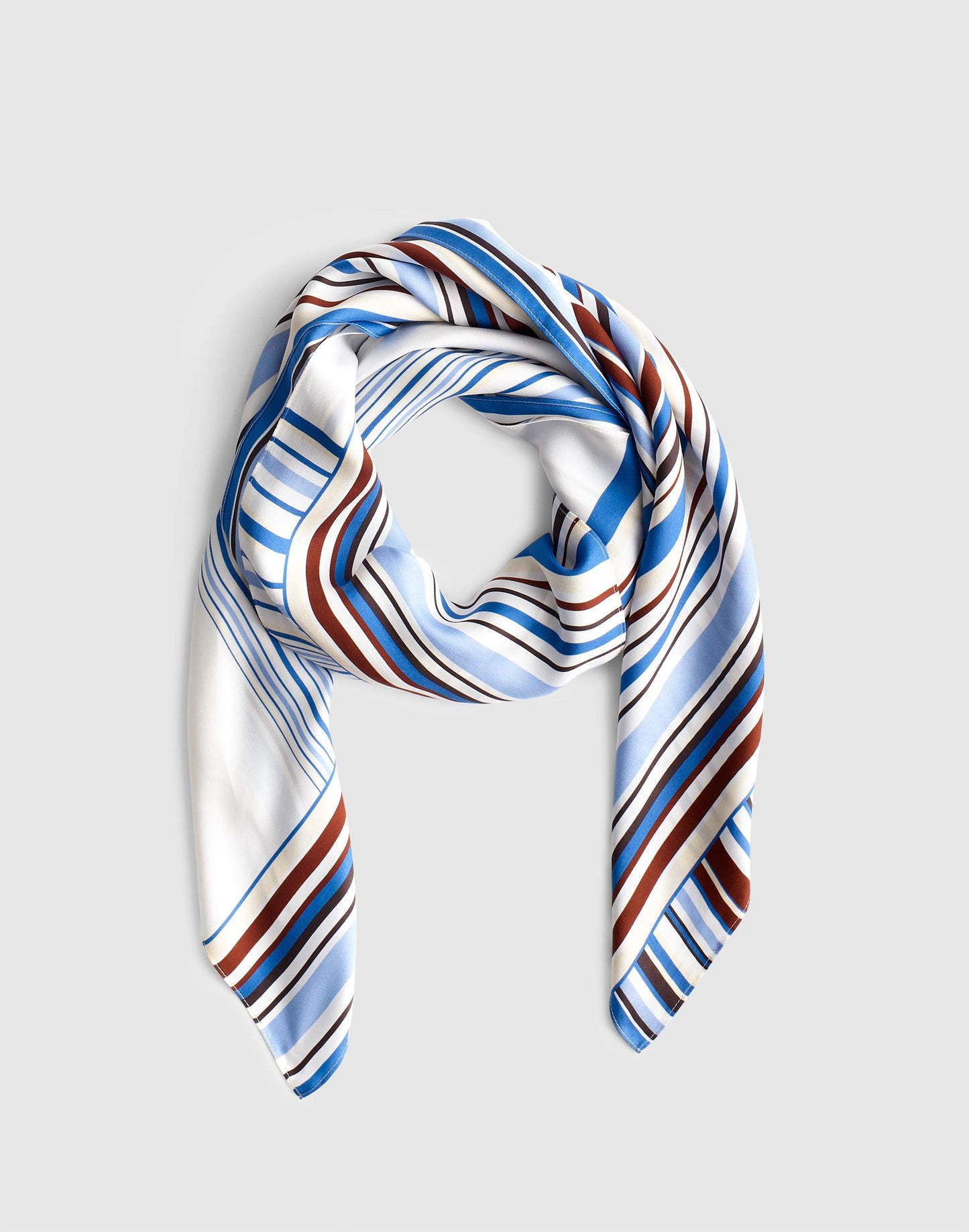 Madewell Oversized Silk Bandana Multi Stripe Abstract White