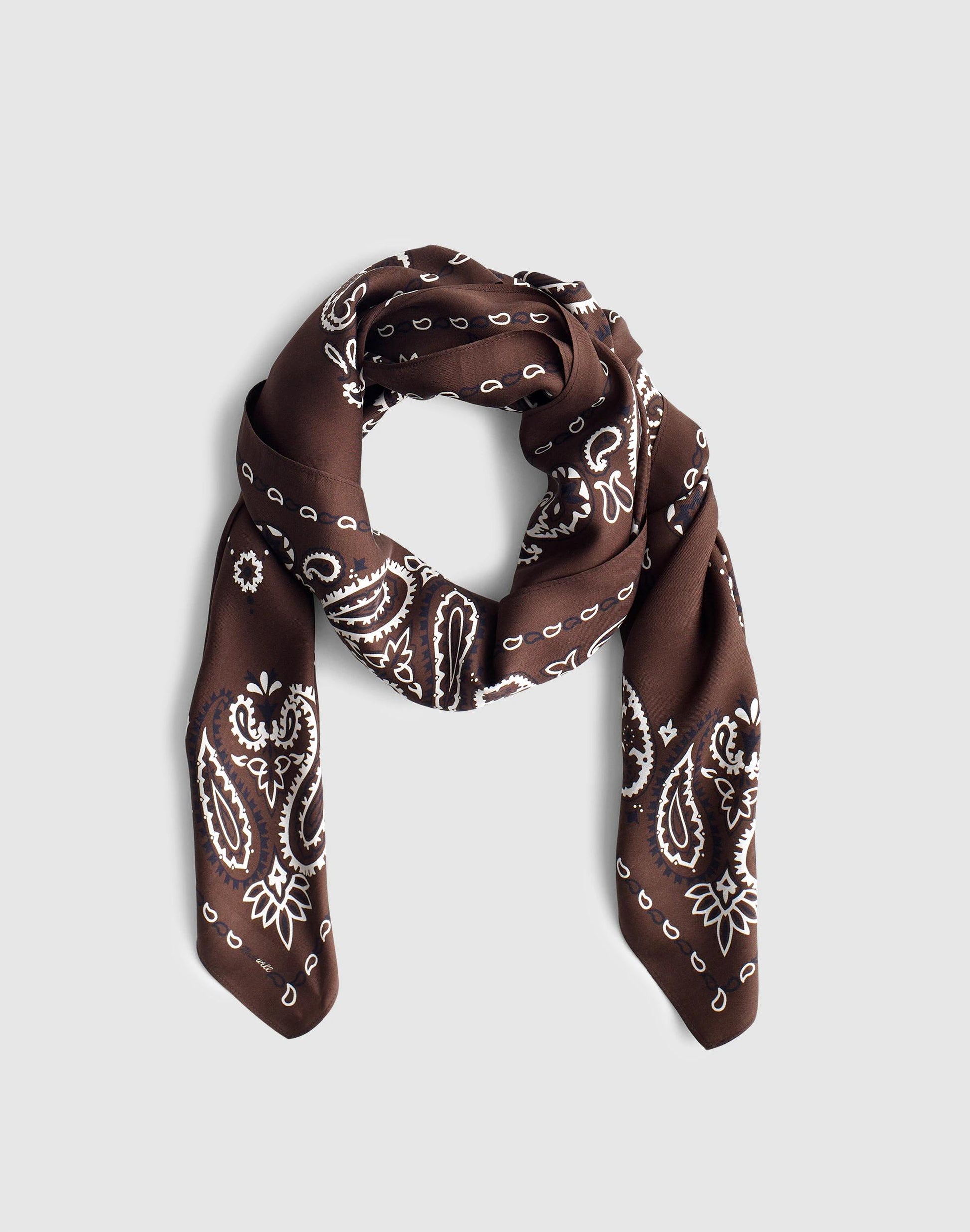 Madewell Oversized Silk Bandana Chocolate Plum