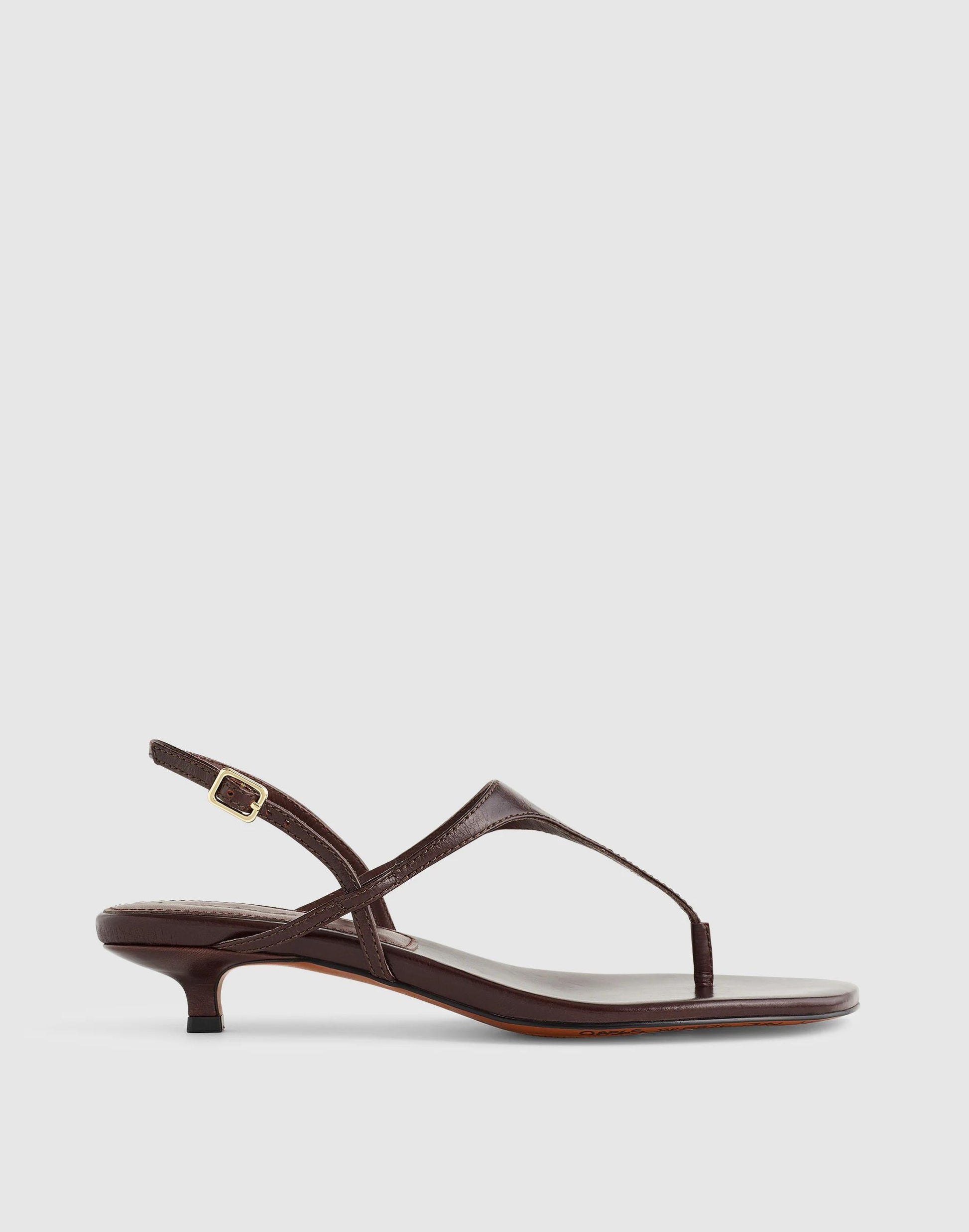 Madewell The Chiara Kitten Heel Slingback Sandal Espresso Bean