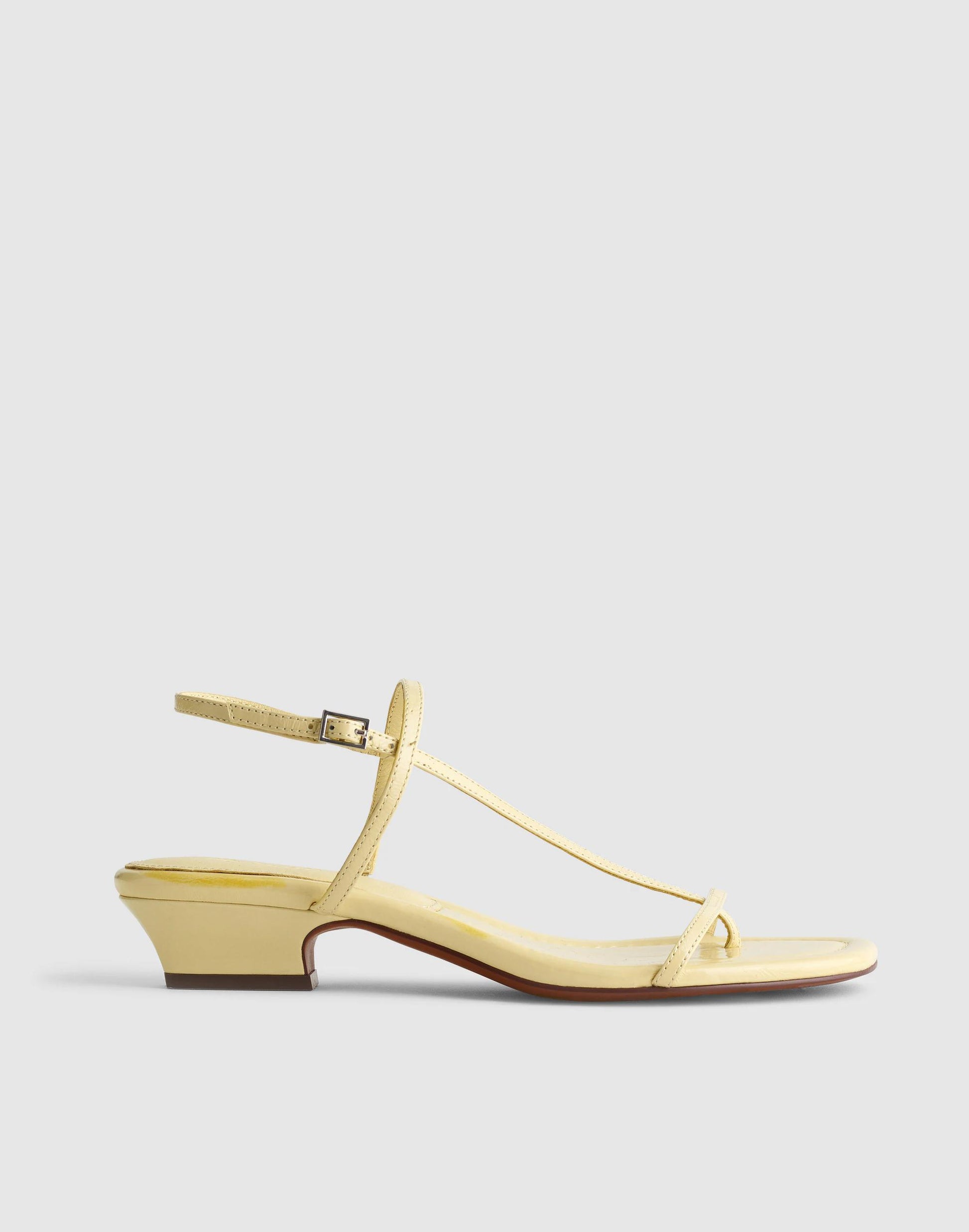 Madewell The Maycie Asymmetric T-Strap Sandal Pale Pineapple