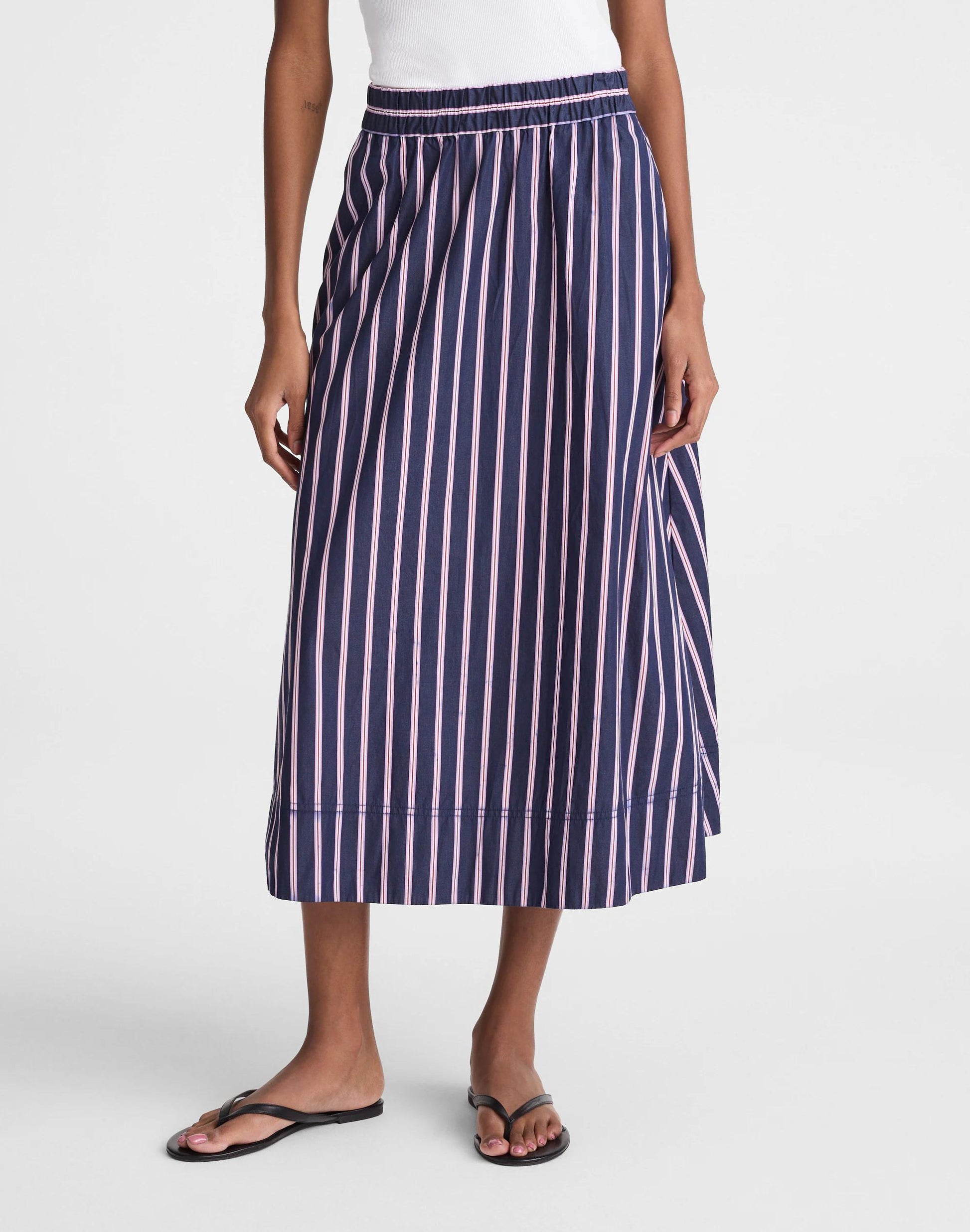 Madewell Midi Circle Skirt in Poplin Classic Indigo