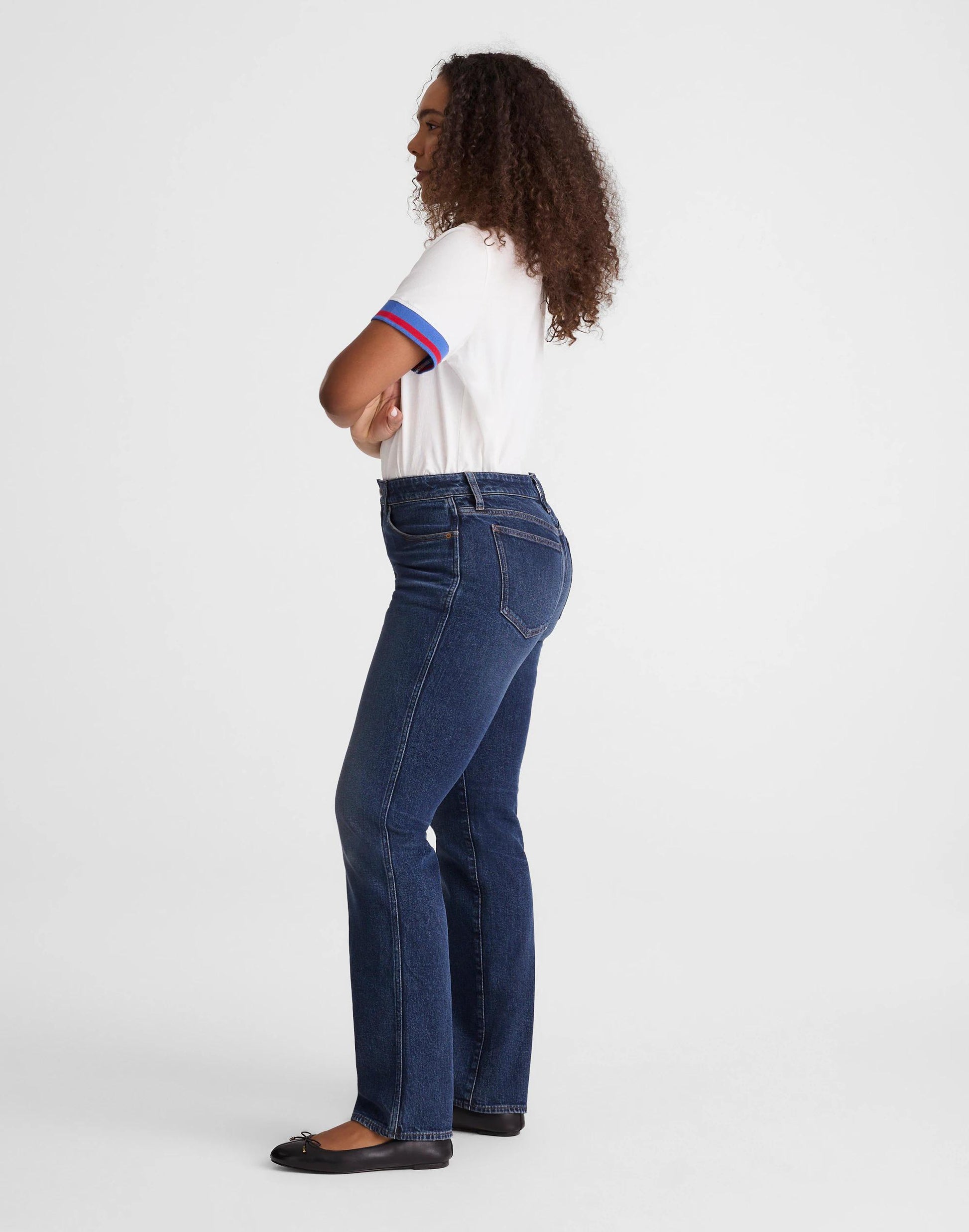 Madewell The Curvy Longline Straight Jean Midnight Waters Wash