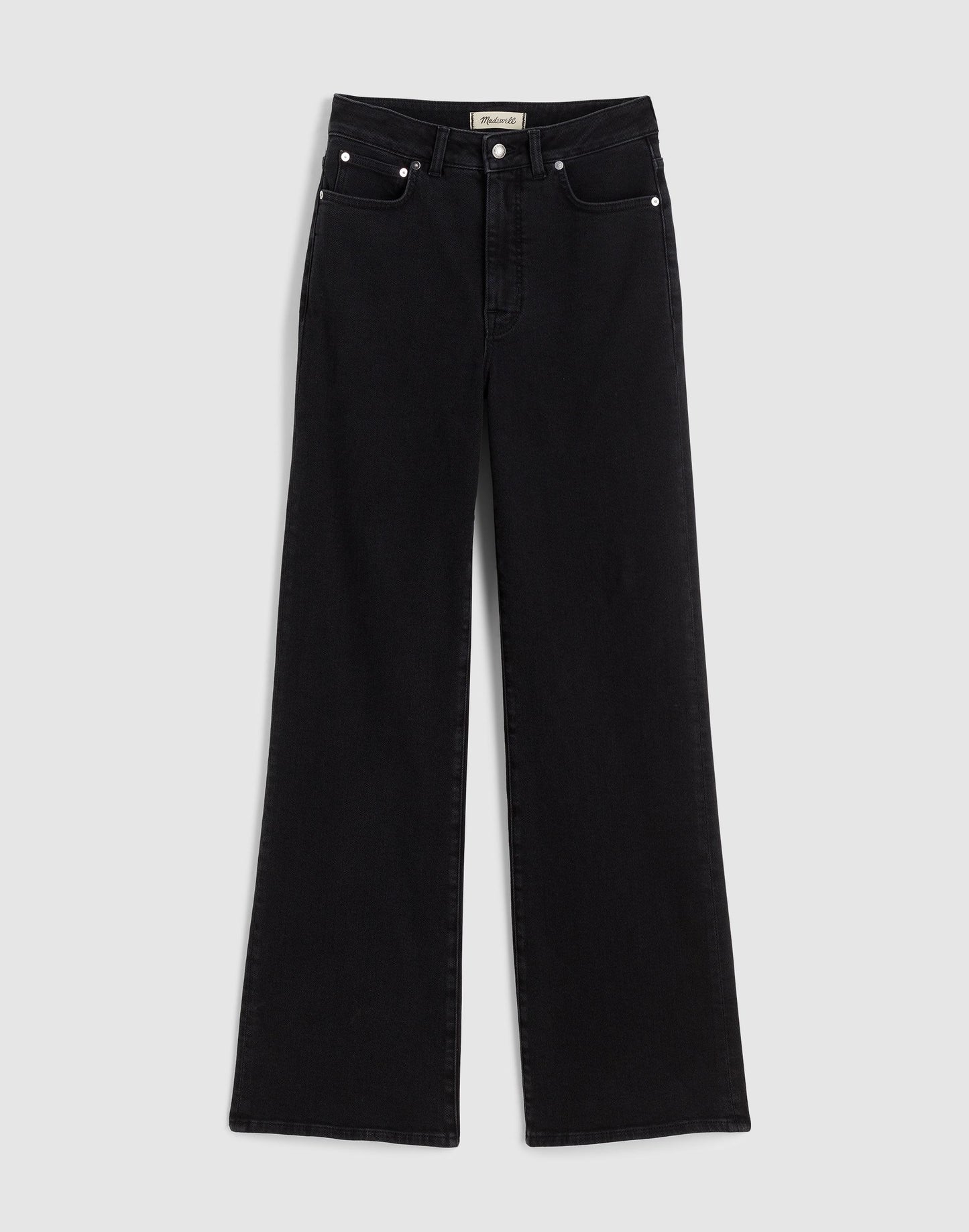 Madewell The Curvy Wide-Leg Jean in Super Stretch Denim Black Frost