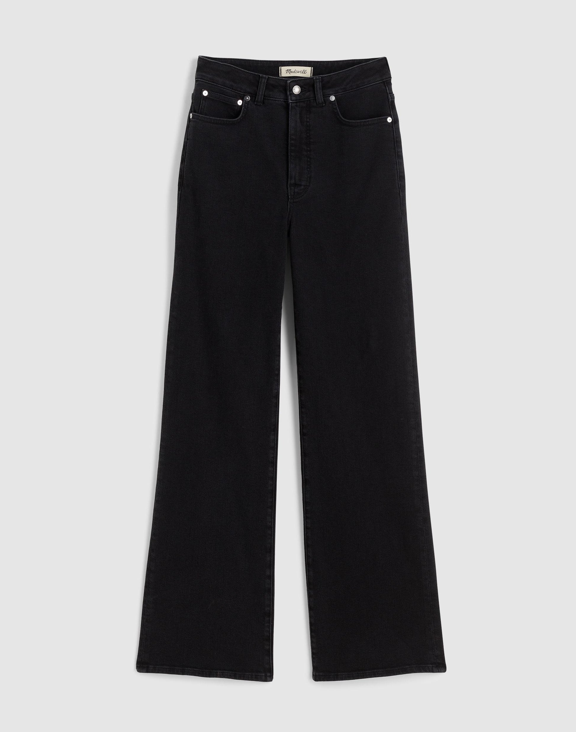 Madewell The Curvy Wide-Leg Jean in Super Stretch Denim Black Frost