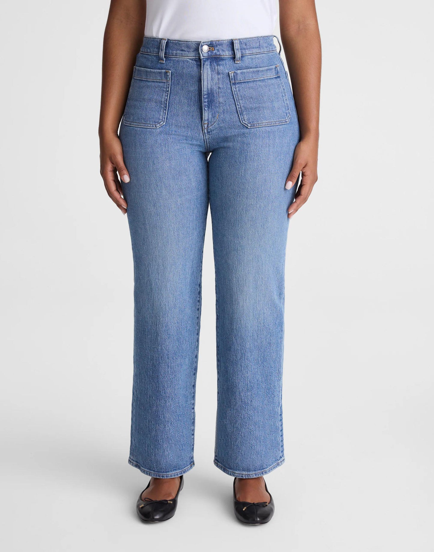Madewell The Curvy Emmett Wide-Leg Jean Driftwater Wash