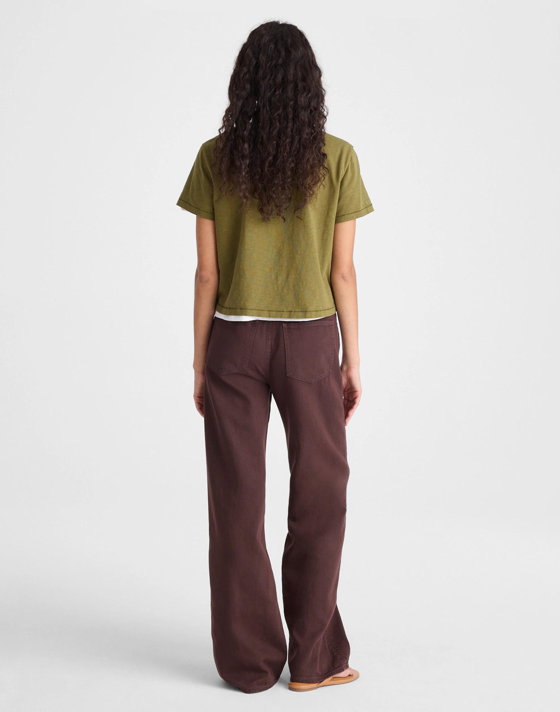 Madewell The Short Ultimate Wide-Leg Jean in Airy Denim Burnt Cocoa