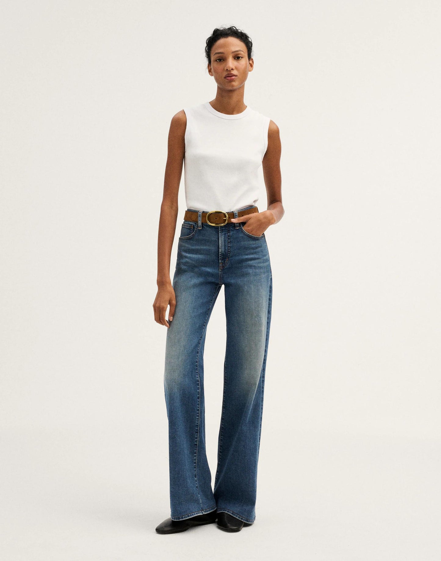 Madewell The Short Wide-Leg Jean in Super Stretch Sunnyside Wash