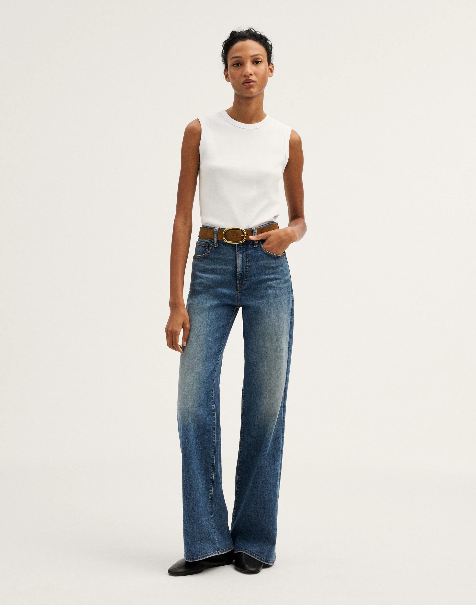 Madewell The Short Wide-Leg Jean in Super Stretch Sunnyside Wash