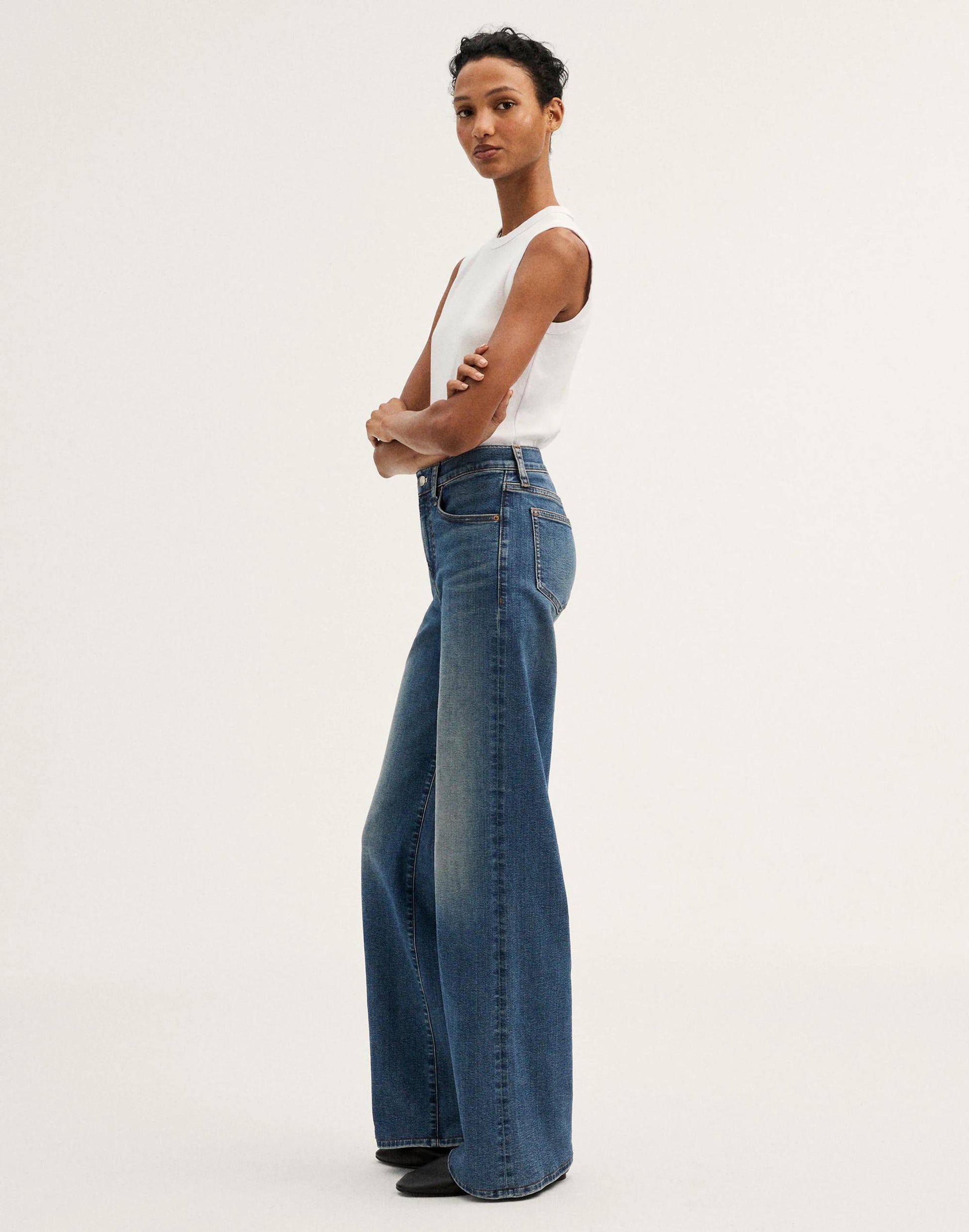 Madewell The Short Wide-Leg Jean in Super Stretch Sunnyside Wash