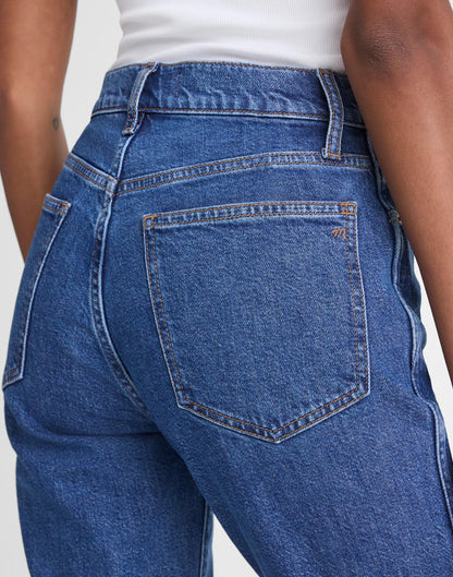 Madewell The Short Longline Straight Crop Jean Marina Blue