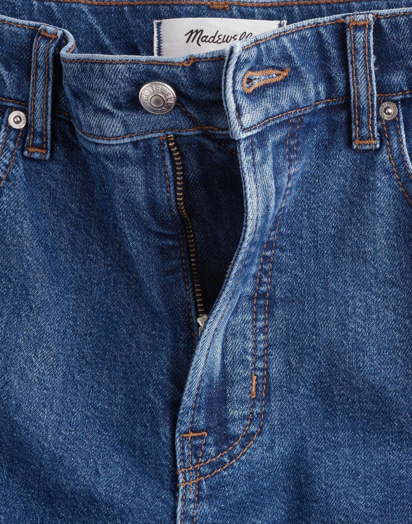 Madewell The Short Longline Straight Crop Jean Marina Blue