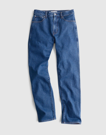 Madewell The Short Longline Straight Crop Jean Marina Blue