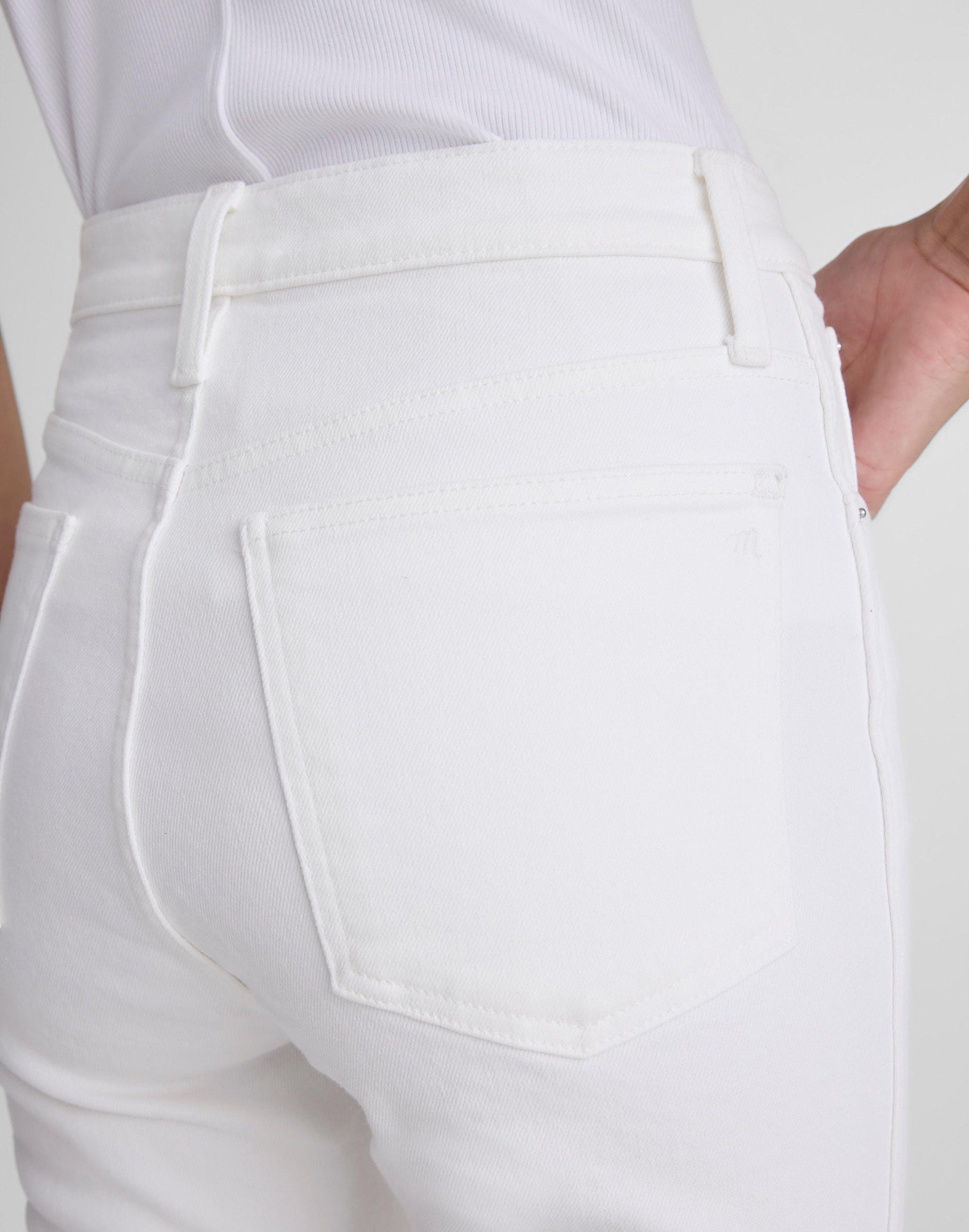 Madewell The Short Pencil Jean in Super Stretch Denim Tile White