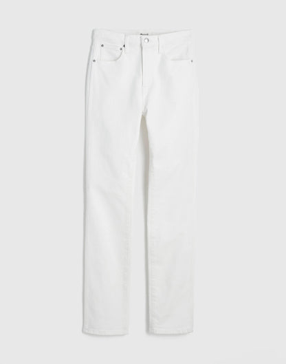 Madewell The Short Pencil Jean in Super Stretch Denim Tile White