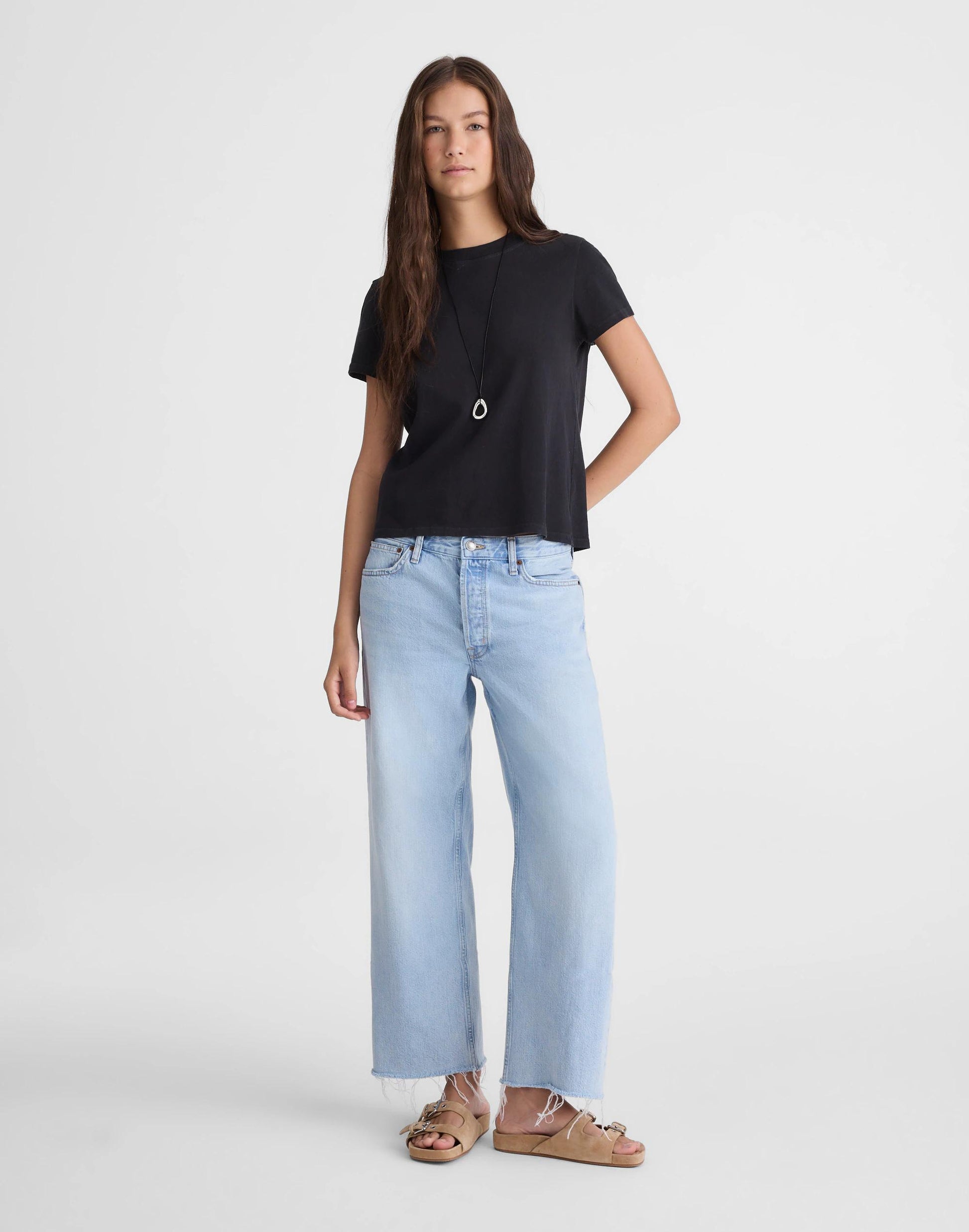 Madewell Short Low-Slung Baggy Crop Jean Foster Wash