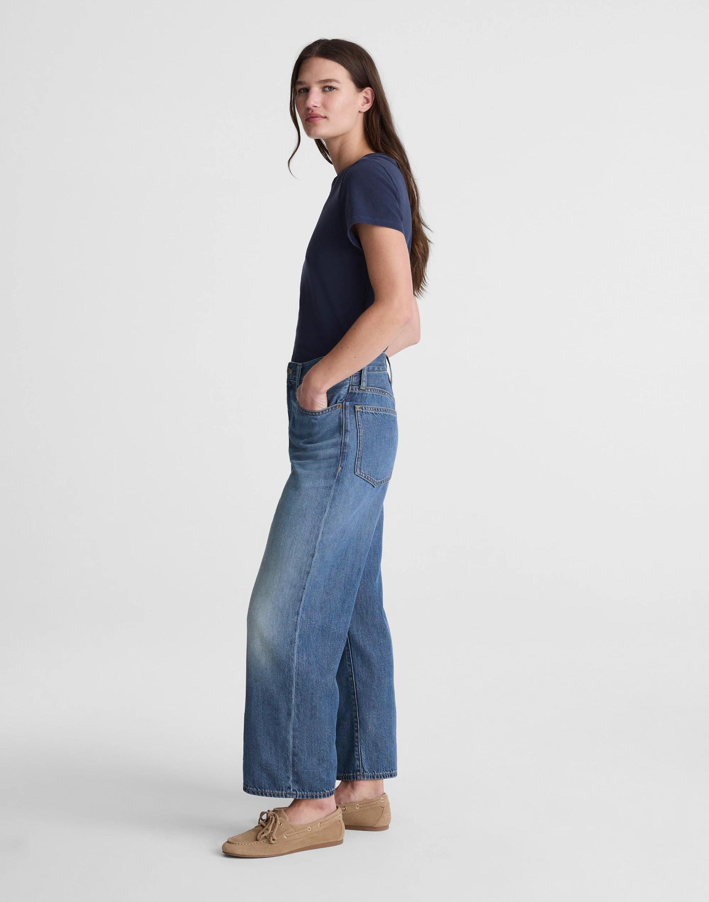 Madewell The Short Perfect Vintage Wide-Leg Crop Jean in Airy Denim Solstice Wash