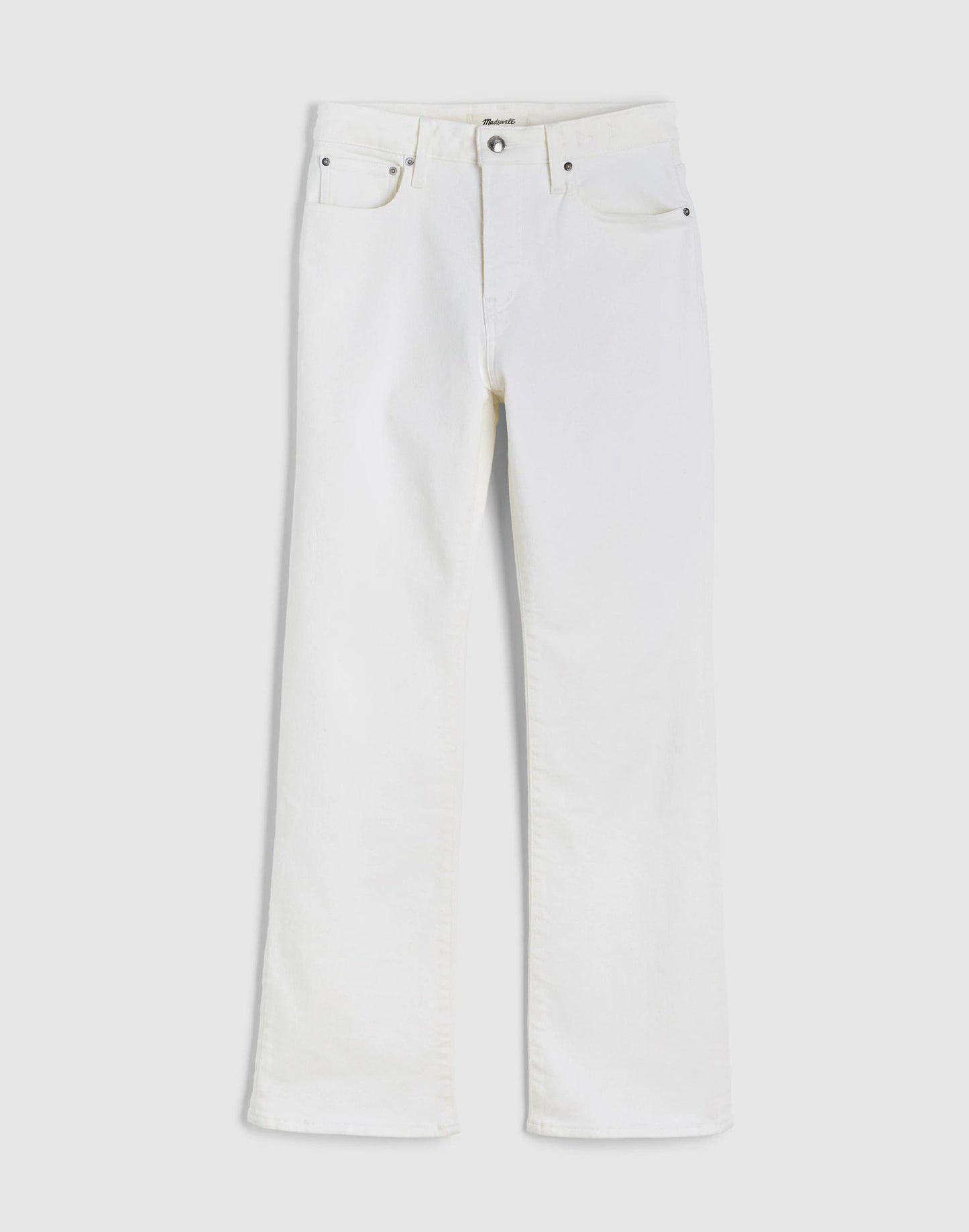 Madewell The Short Curvy Flare Crop Jean in Super Stretch Denim Tile White
