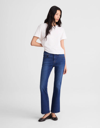Madewell The Short Flare Crop Jean in Super Stretch Denim Osgoode Wash