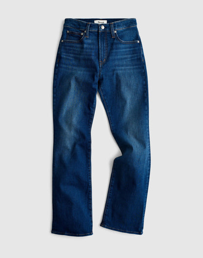 Madewell The Short Flare Crop Jean in Super Stretch Denim Osgoode Wash
