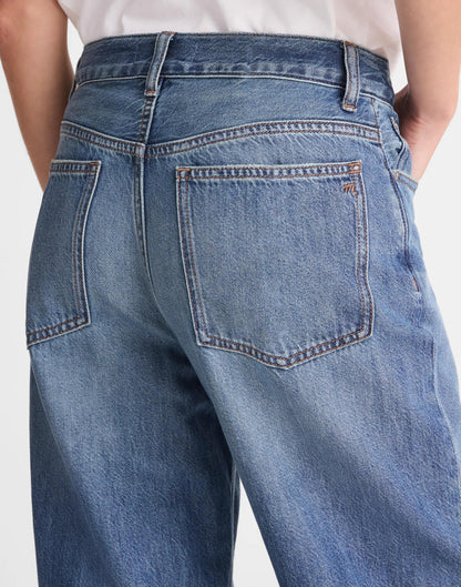 Madewell Petite Low-Slung Baggy Jeans in Airy Denim Pickett Wash