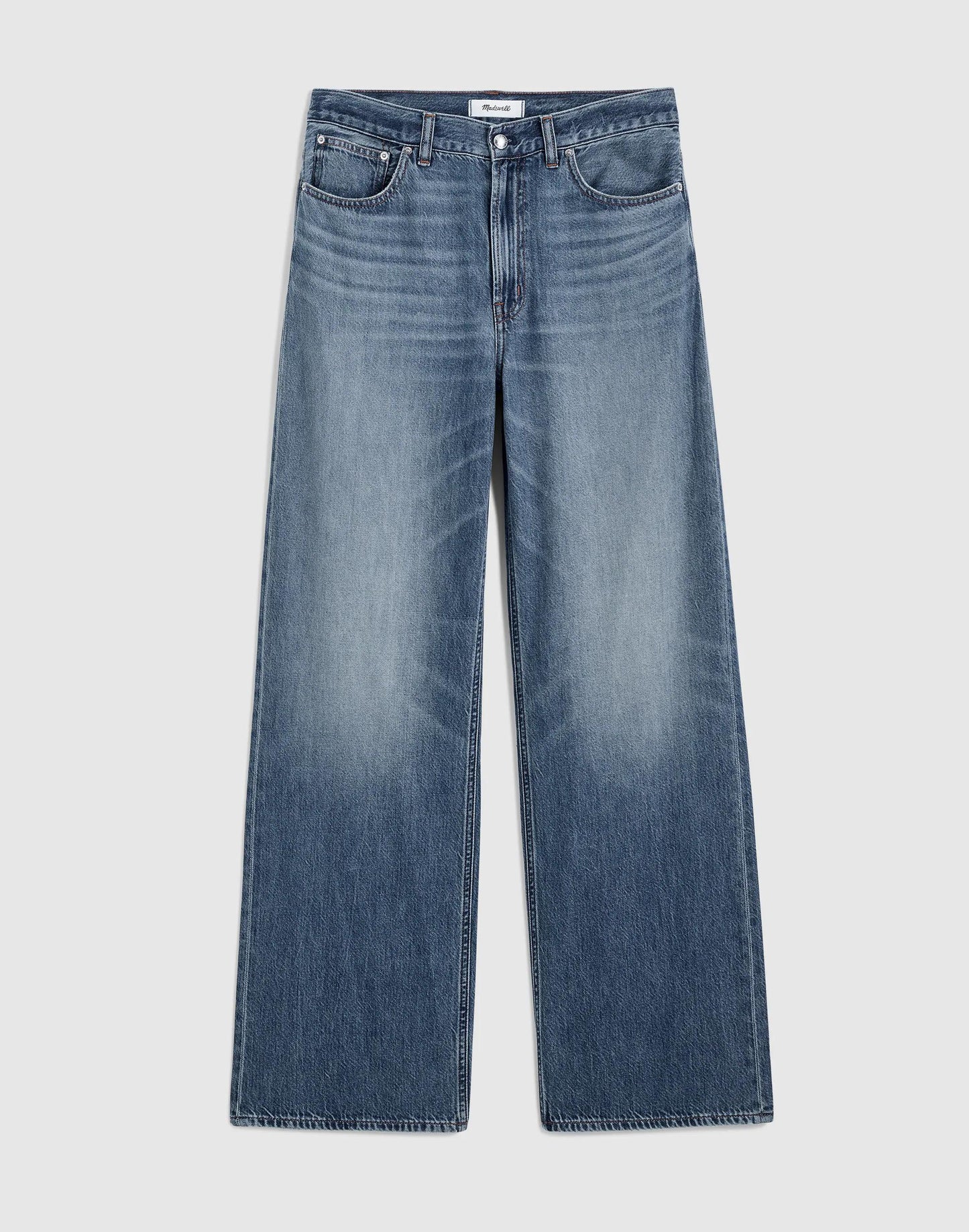 Madewell Petite Low-Slung Baggy Jeans in Airy Denim Pickett Wash